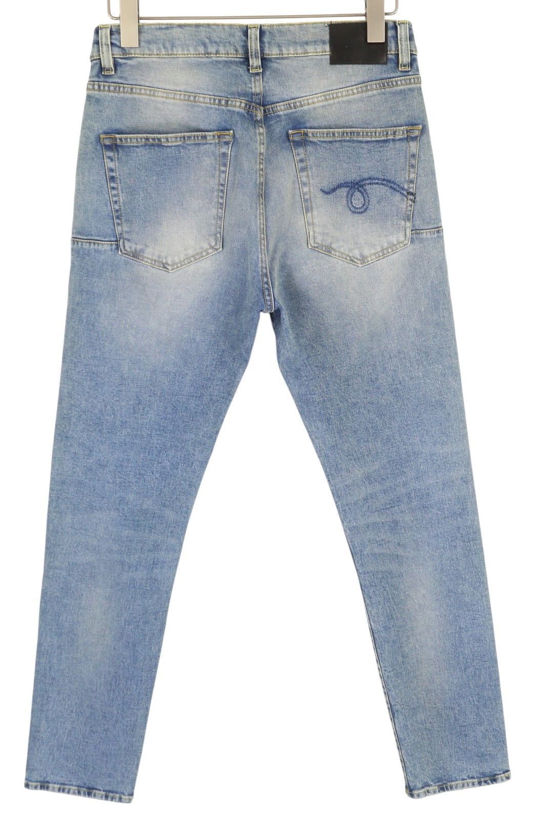 R13 SKATE 33 Jasper Stretch Skinny Washed Faded Logo 85447 Size US 33 - 3 Thumbnail