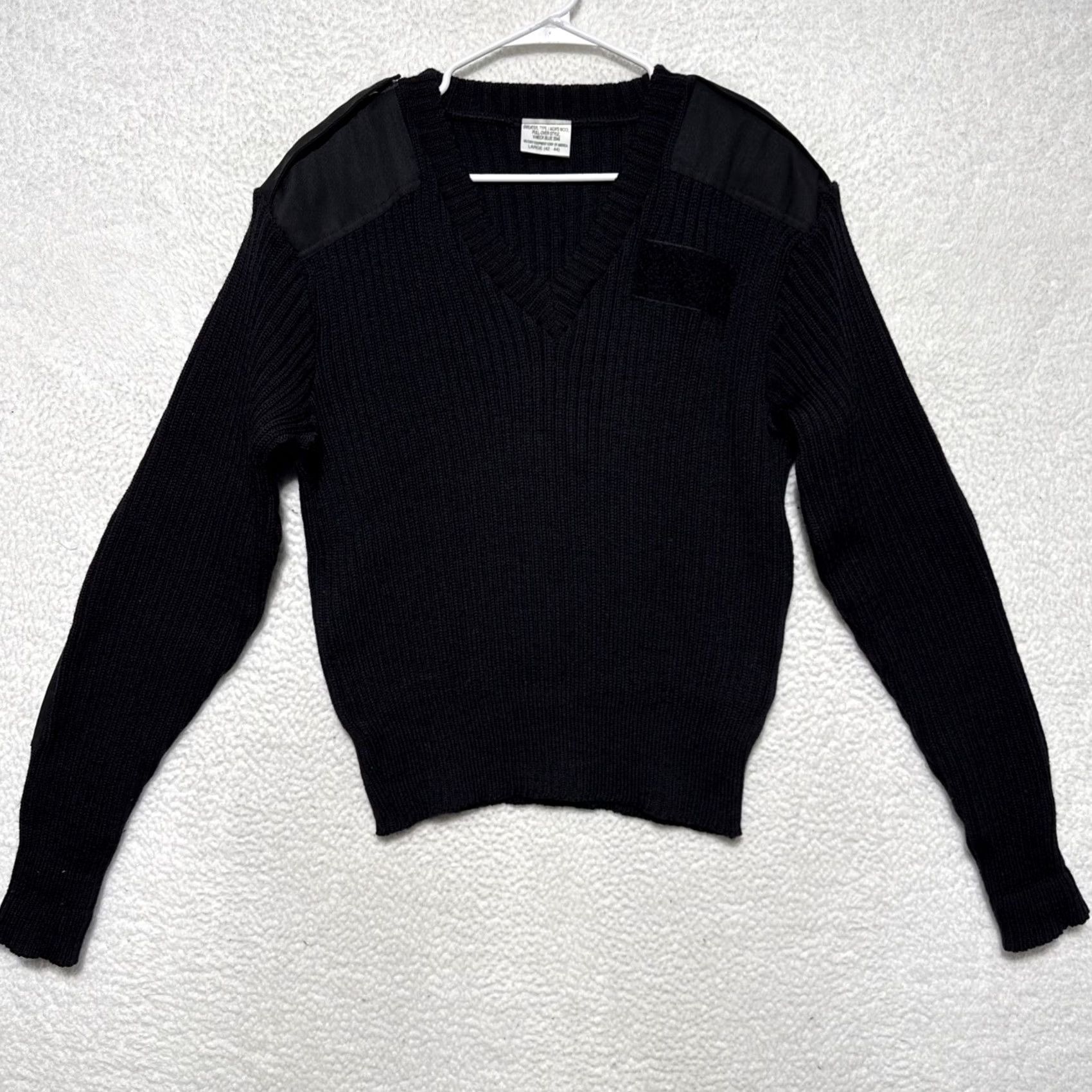 Vintage VINTAGE Stars and Stripes Uniforms Black Woolover Military VTG Wool Sweater Women's L Size L / US 10 / IT 46 - 2 Thumbnail