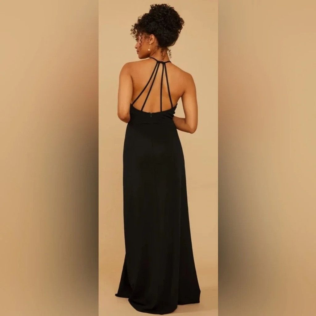 Lulus NEW with tags (NWT) Lulus Black Laurel Luxe Crepe Dress Size L / US 10 / IT 46 - 2 Thumbnail