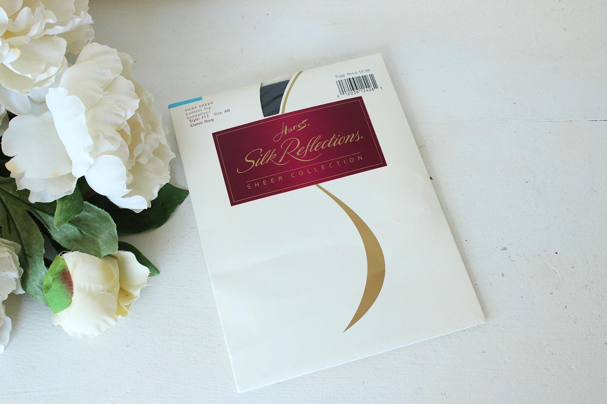 Hanes Vintage 1990s 2000s Pantyhose, New NOS, Hanes Classic Navy, Size ONE SIZE - 1 Thumbnail