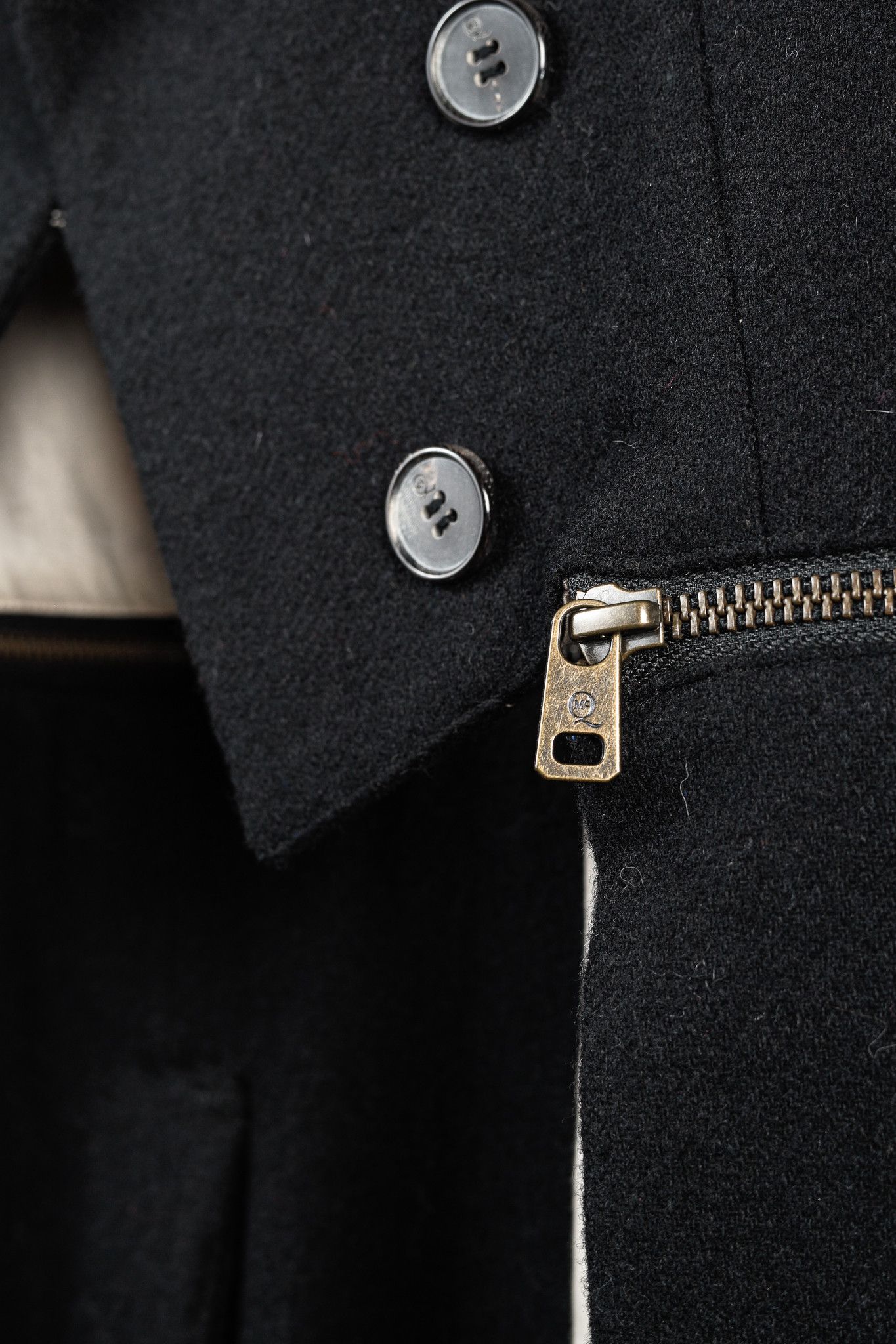 McQ Alexander McQueen McQ Alexander McQueen Black Wool Zippered Tail Coat Size S / US 4 / IT 40 - 9 Thumbnail