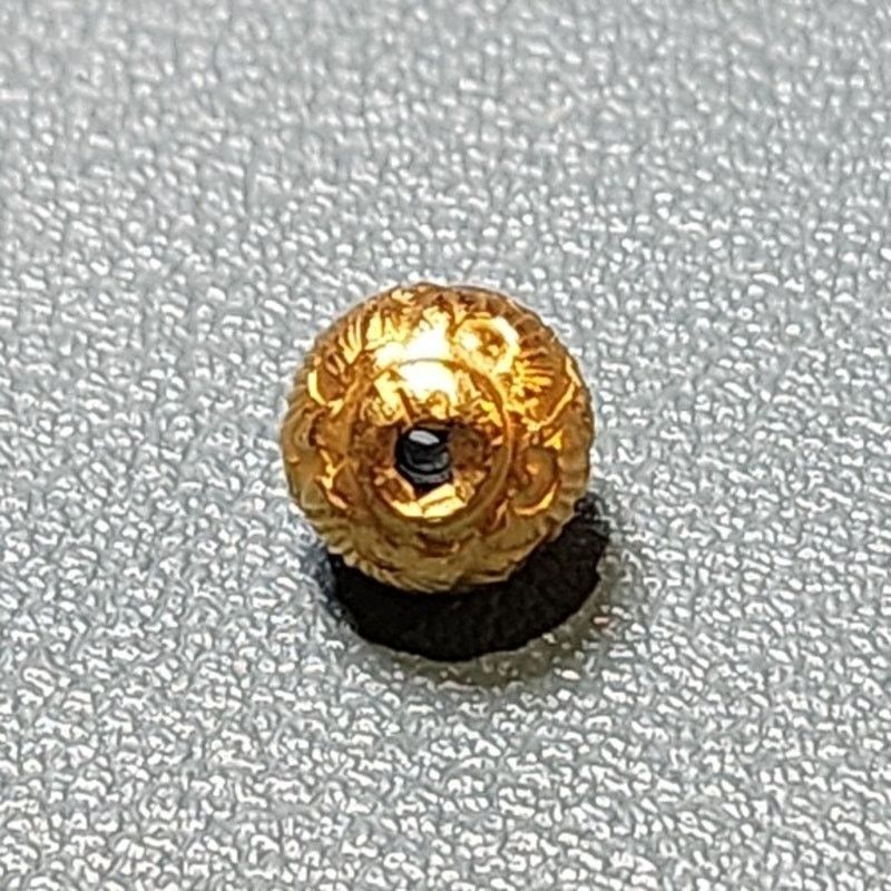 Vintage 7MM 18k Yellow Gold Round Textured Spacer Bead Charm Size ONE SIZE - 7 Thumbnail