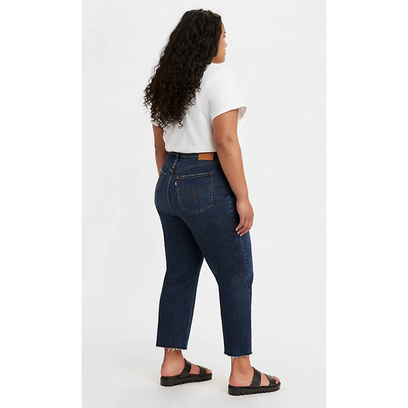 Levi's Levis Premium Wedgie Straight Button Fly Raw Hem Jeans NWT Size 39" - 2 Thumbnail