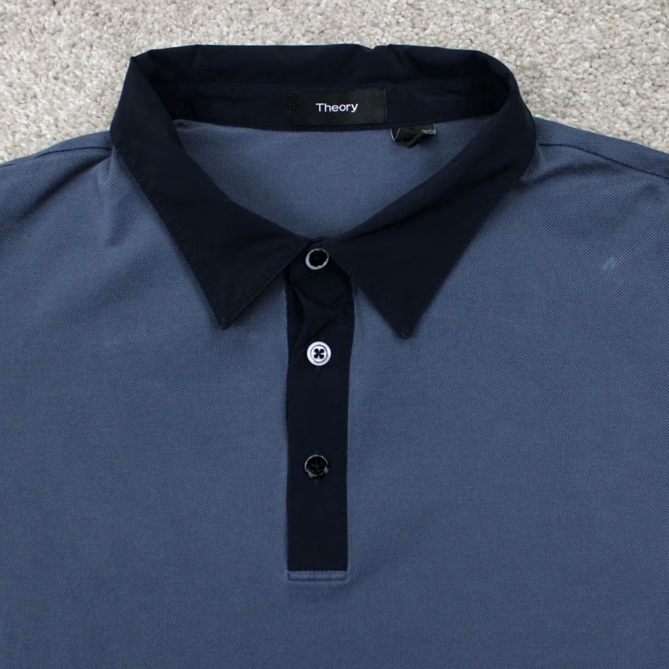 Theory Theory Mens Polo Shirt XL Blue Pima Cotton Blend Stretch Classic, Preppy Size US XL / EU 56 / 4 - 7 Thumbnail