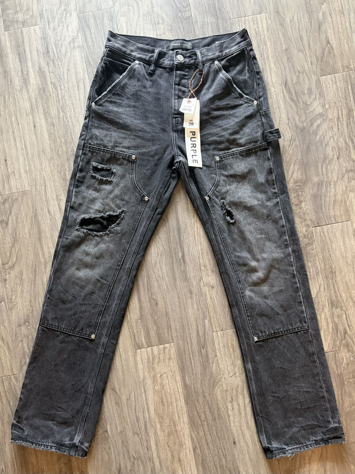 Purple Brand PURPLE BRAND P015 RELAXED CARPENTER - BLACK Size US 28 / EU 44 - 1 Thumbnail