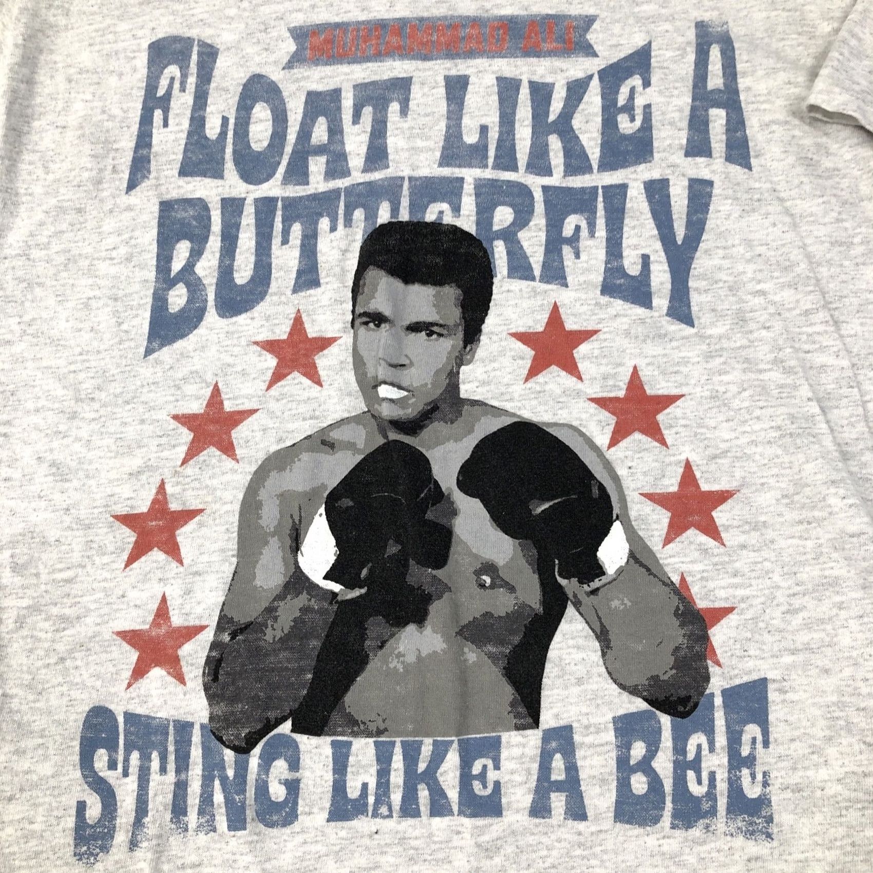 Vintage Muhammad Ali 'Float Like a Butterfly' Sting Like a Bee' T-Shirt Mens Regular Gray Cotton Medium Short Sleeve Crew Neck Ali Brand 2020s Vintage No Size US M / EU 48-50 / 2 - 2 Thumbnail