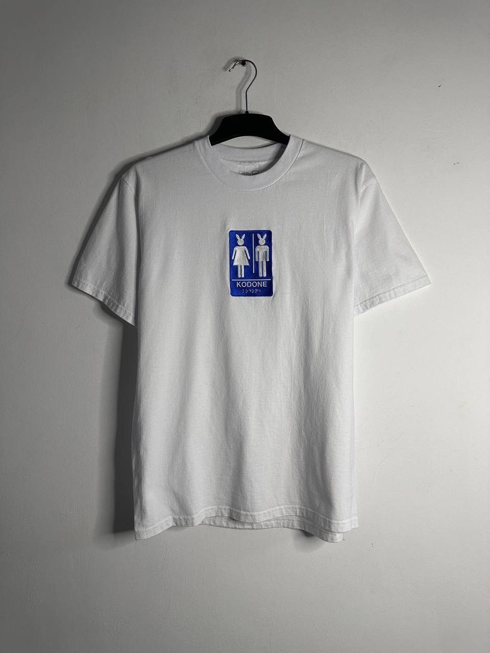 Kodone Kodone White Graphic T-Shirt Bunny Logo Embroidered Unisex Size US M / EU 48-50 / 2 - 1 Thumbnail
