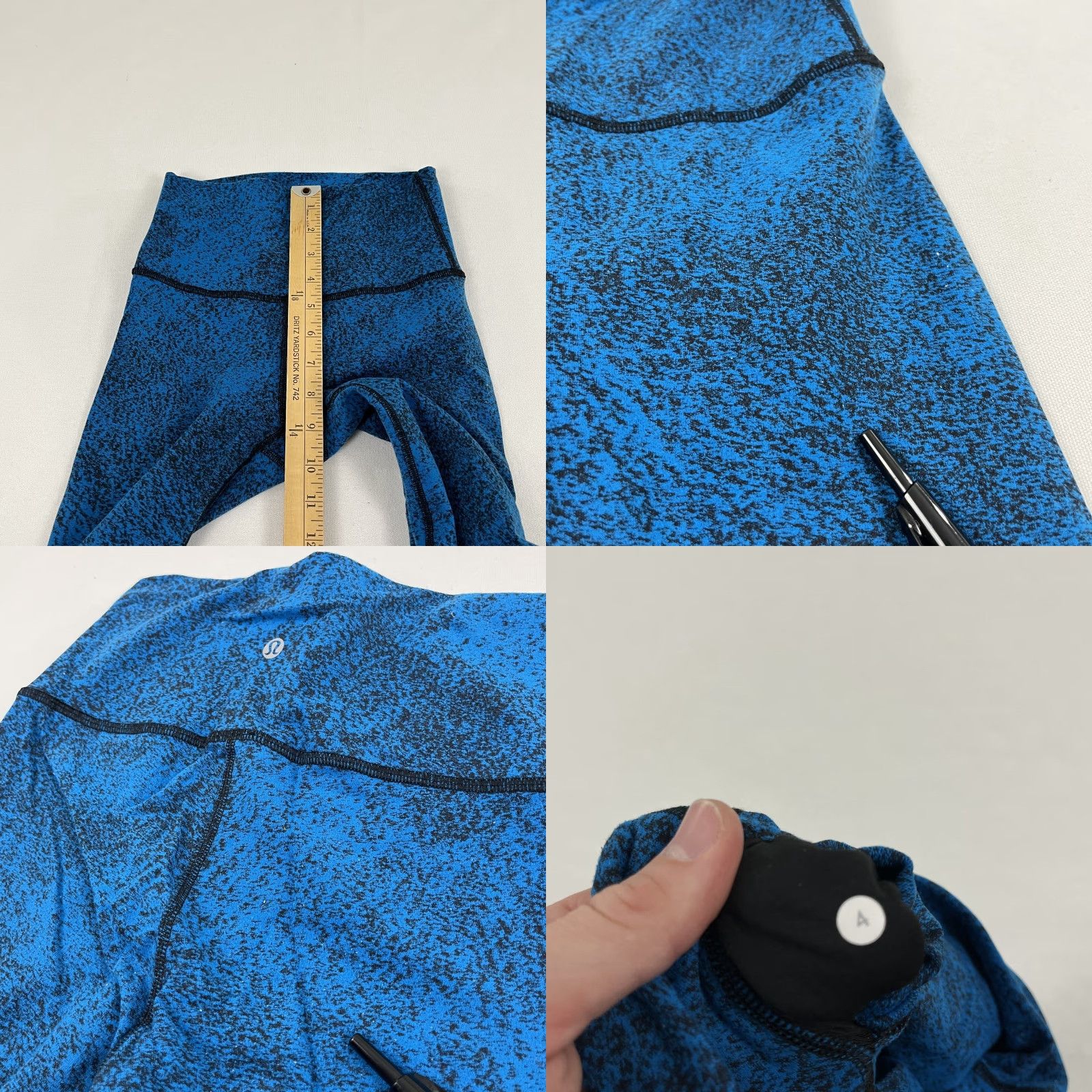 Lululemon Lululemon Wunder Under Pant III Womens 4 x 25" Blue Jacquard Active Running Yoga Size 27" / US 4 / IT 40 - 8 Thumbnail