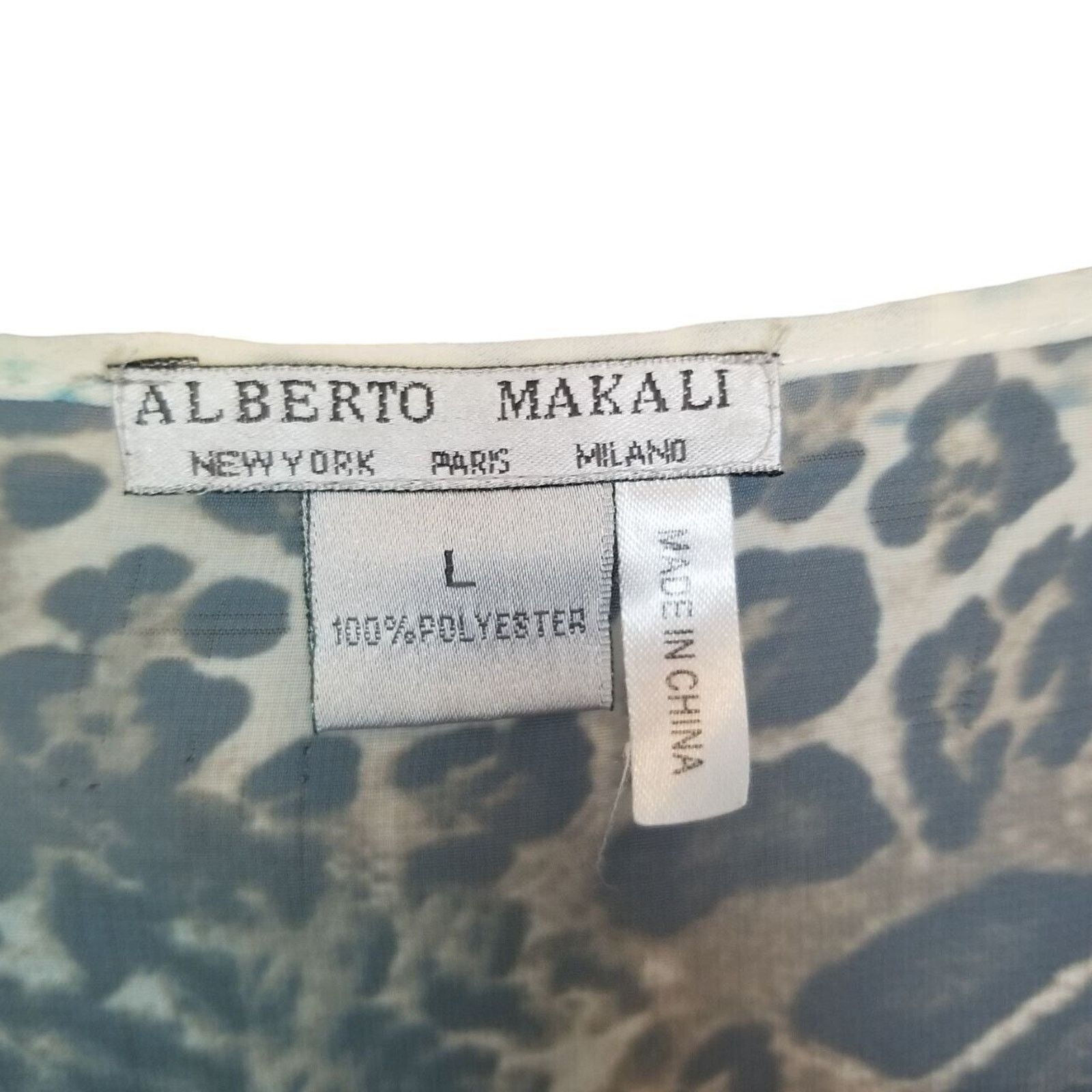 Alberto Alberto Makali Animal Top Pintuck Rhinestone Mob Wife Sheer Size L / US 10 / IT 46 - 6 Thumbnail