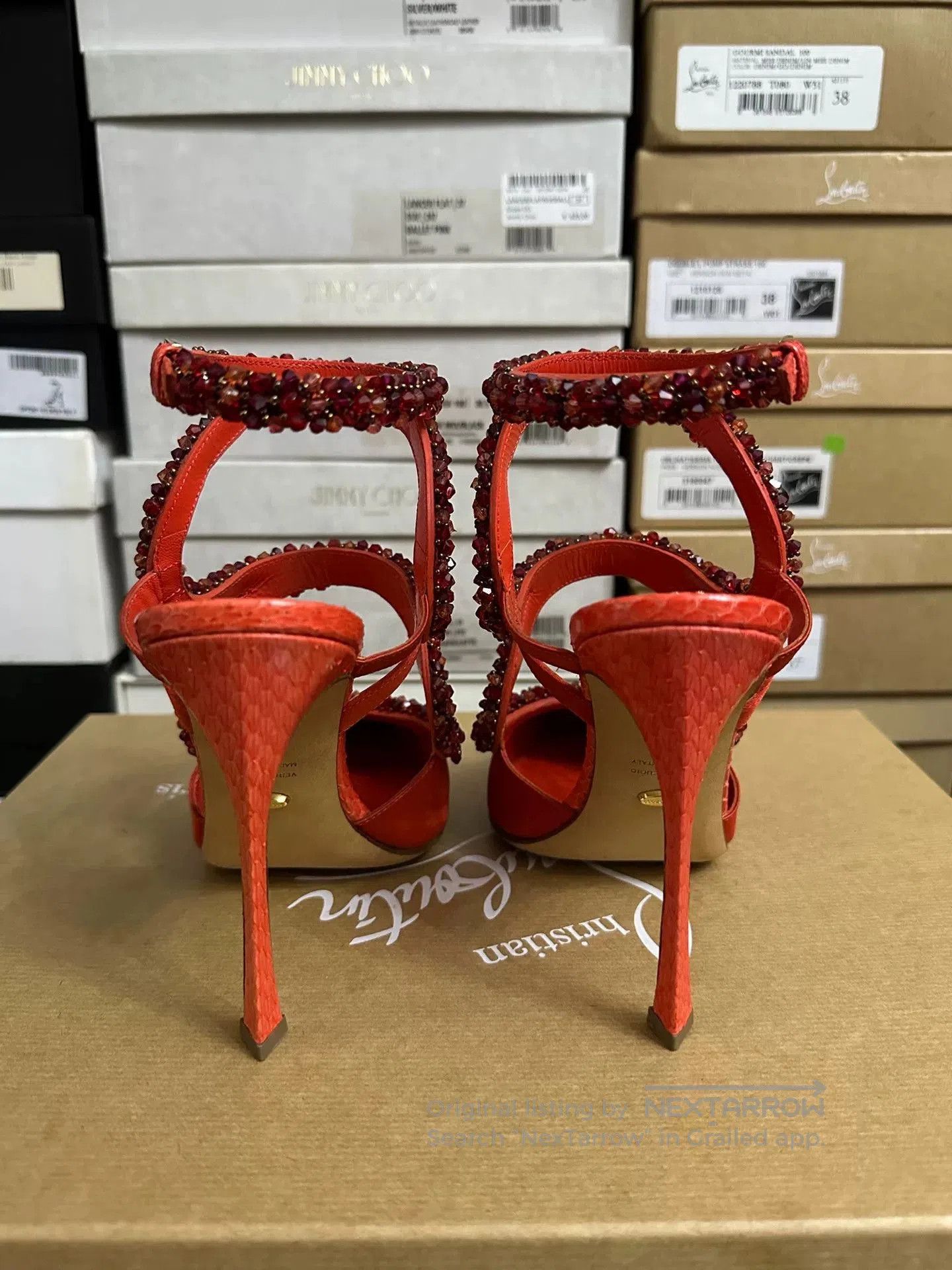 Sergio Rossi Sergio Rossi Limited Red Satin Heels 38.5. Size US 7.5 / IT 37.5 - 3 Thumbnail