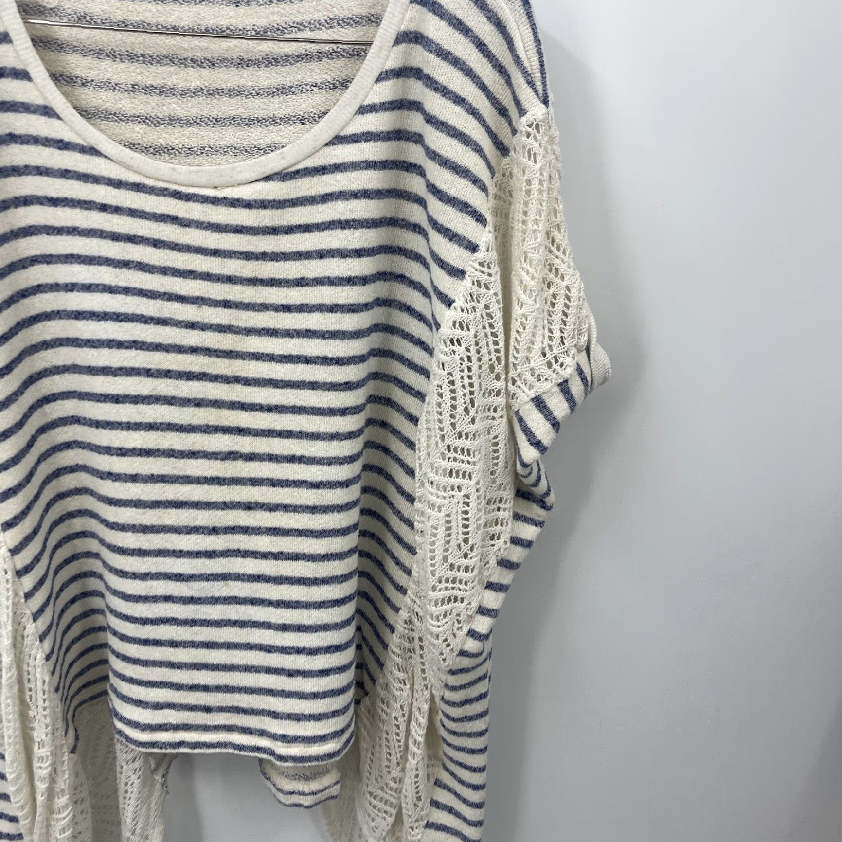 Mes Demoiselles Mes Demoiselles Tunic Top Womens One Size Ivory Boho Bohemian Stripe Dolman Sleeve Round Neck Casual Read Tunic Size One Size Womens iconic brand Size ONE SIZE - 5 Thumbnail
