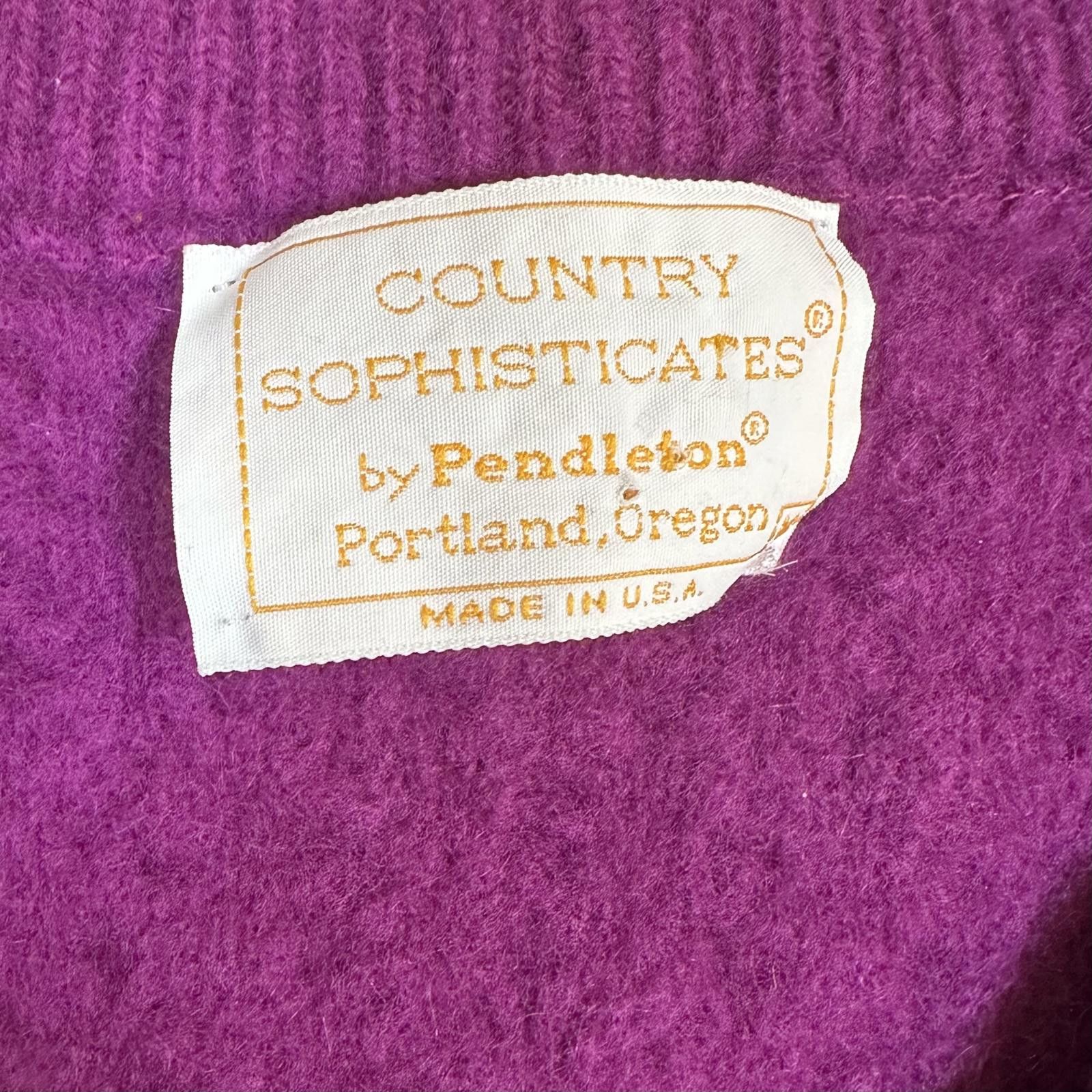 Pendleton Pendleton Women Sweater Cardigan Purple Vintage Cable Knit Size M / US 6-8 / IT 42-44 - 3 Thumbnail