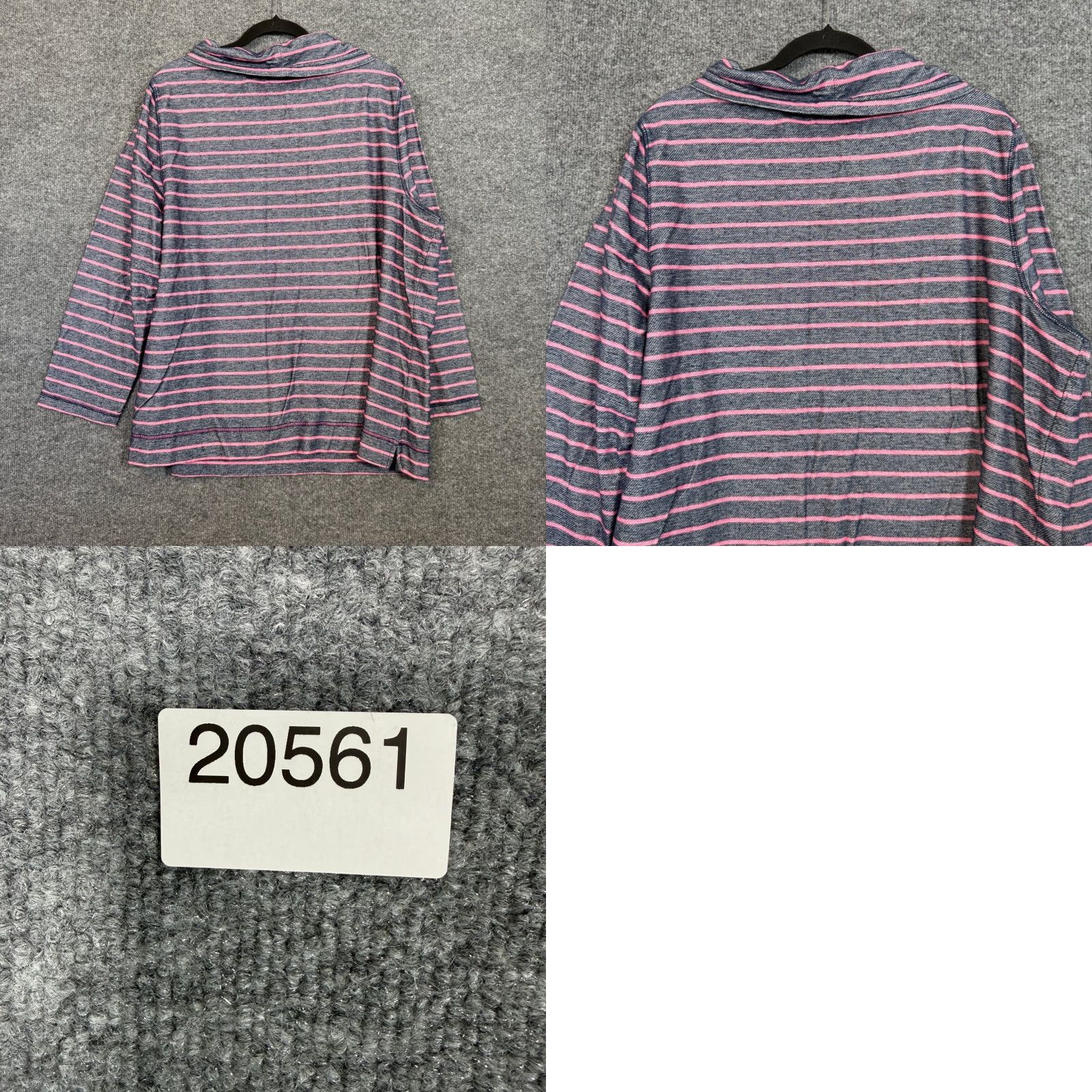 Talbots Talbots Sweatshirt Women 3X Striped Mock Neck Plus Size Casual Pullover Ocean Blue Pink Navy Size XXL / US 16-18 / IT 52-54 - 8 Thumbnail