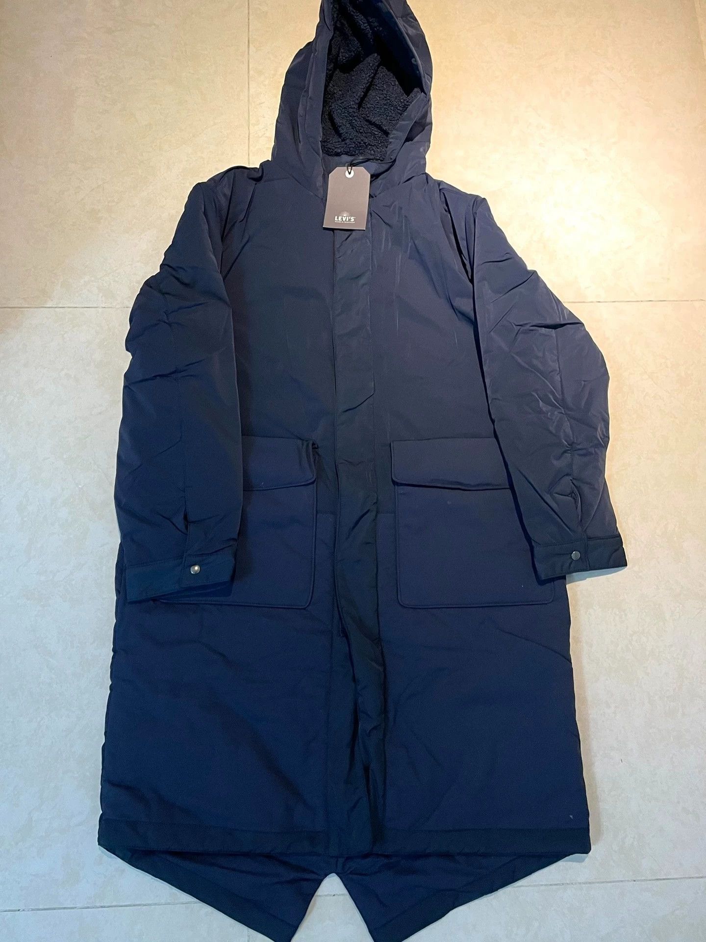 Levi's Levi's Men's Shearling Lined Nylon Padded Hooded Long Coat Size US S / EU 44-46 / 1 - 1 Thumbnail