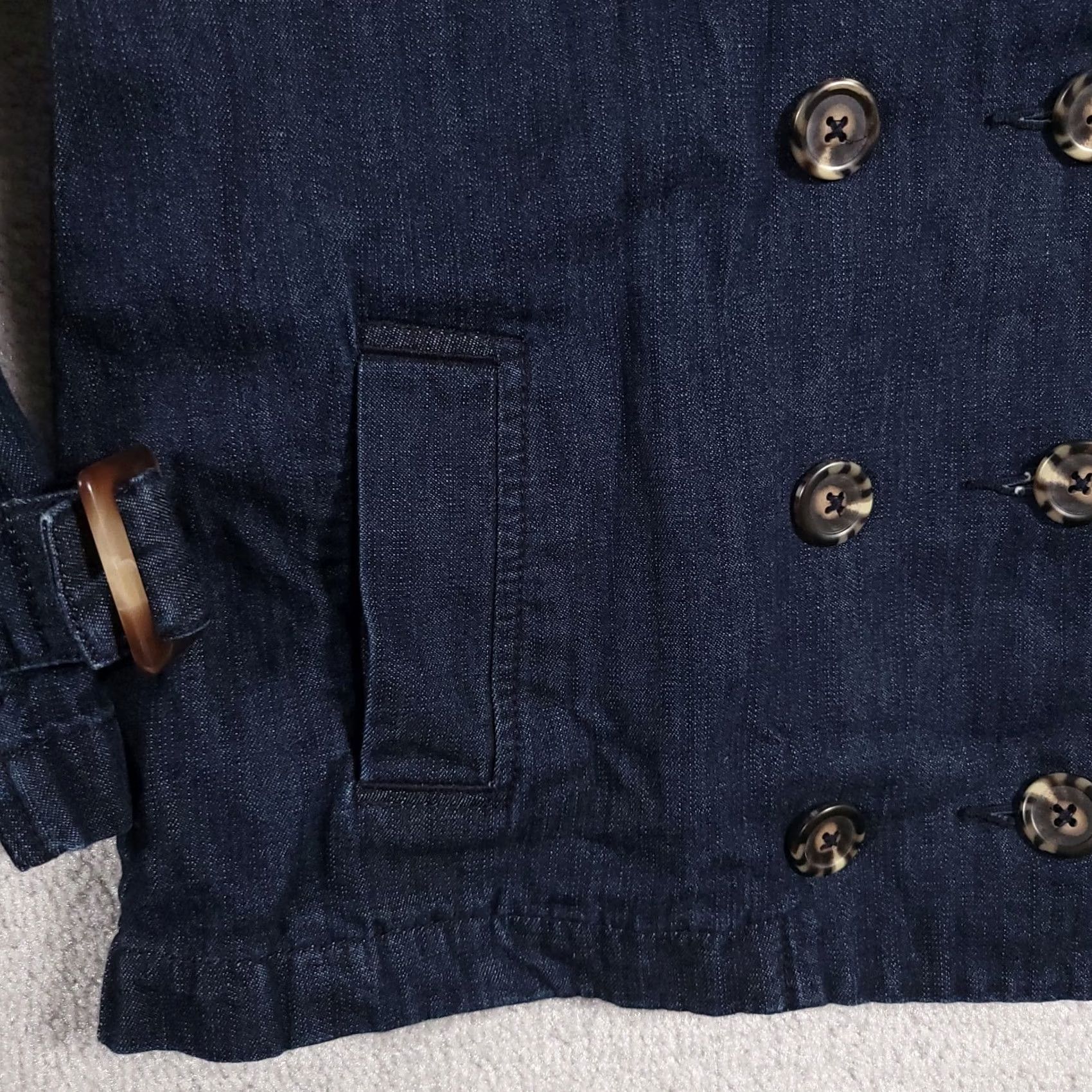 Old Navy Old Navy Jacket Chambray Denim Button Front Double Breasted Collar Womens Medium Blue Solid Casual Jacket Regular Fit Size M / US 6-8 / IT 42-44 - 5 Thumbnail