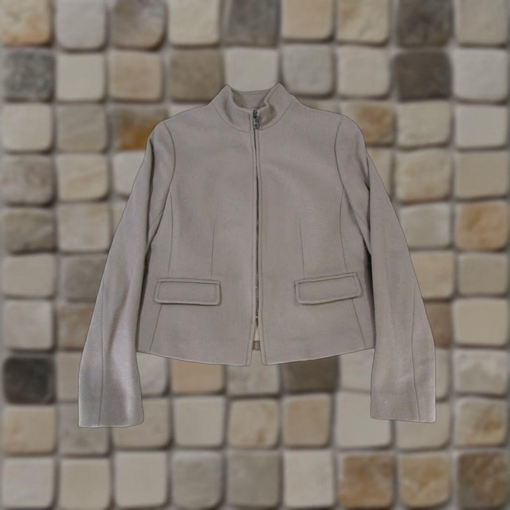 Banana Republic VINTAGE Banana Republic Jacket Womens XS Gray Wool Mid-Length Long Sleeve Zip Regular Fit Size XS / US 0-2 / IT 36-38 - 1 Thumbnail