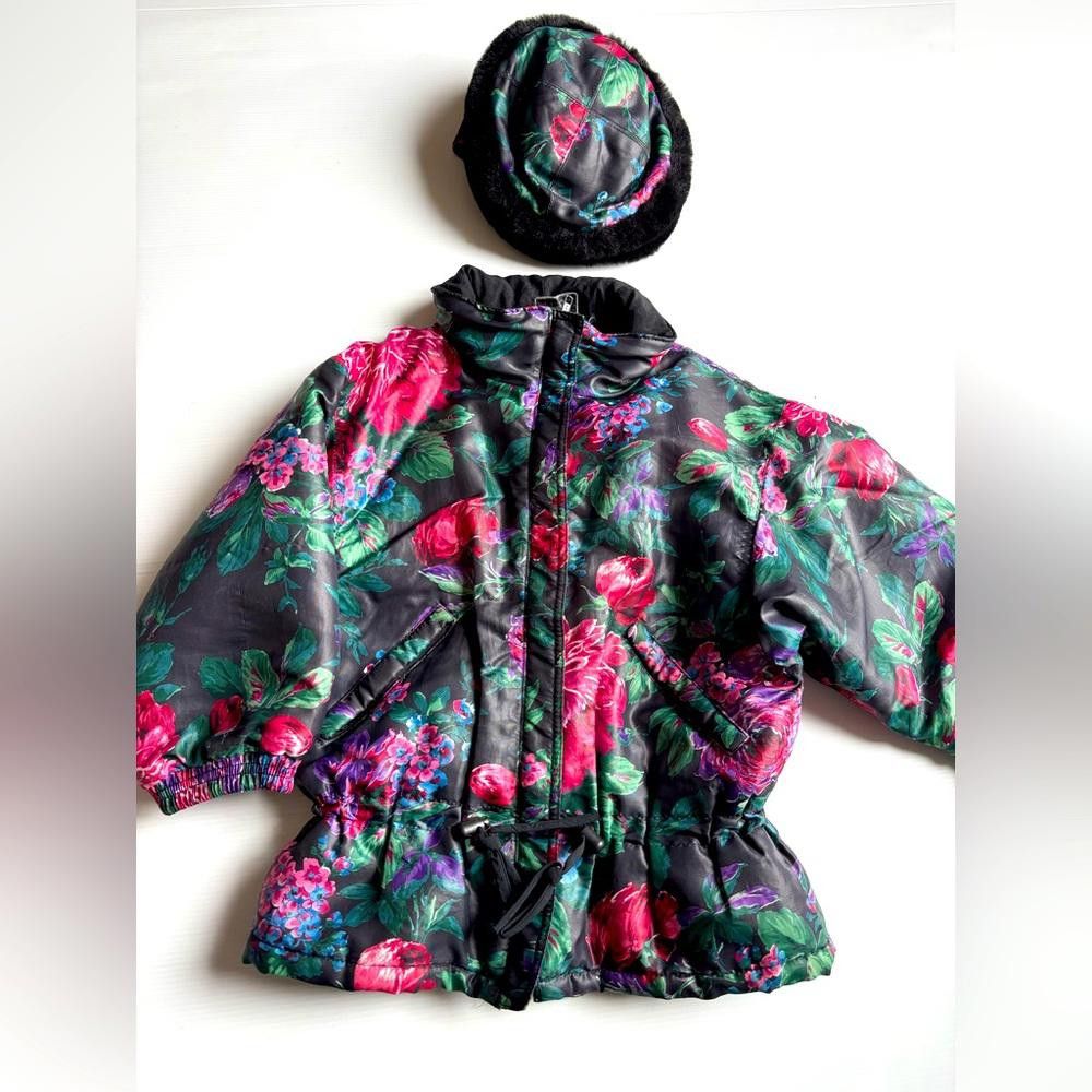 Designer Retro 80s Children's Ski Jacket with Hat Size US XXS / EU 40 - 1 Thumbnail