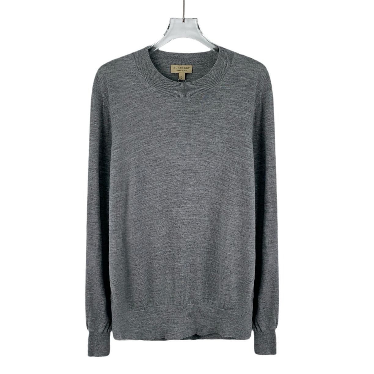 Burberry Burberry Grey Wool Round-Neck Long-Sleeved Knitwear Sweater Size US L / EU 52-54 / 3 - 1 Thumbnail