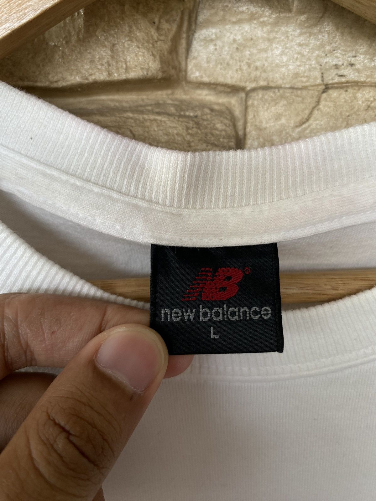 Vintage Vintage New Balance Spell Out Logo Long Sleeve Size US L / EU 52-54 / 3 - 6 Thumbnail