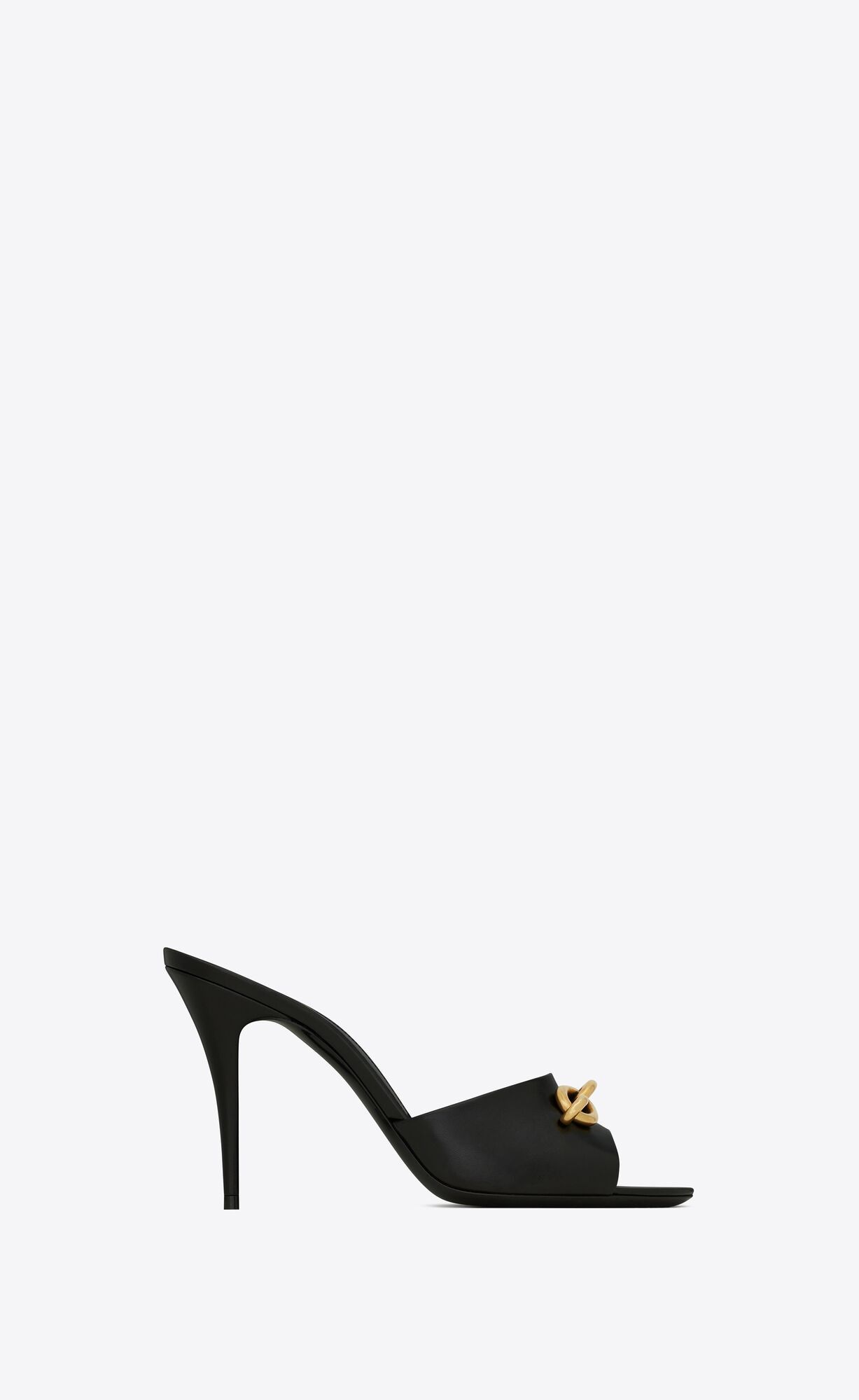 Saint Laurent Paris o1bcso1str1124 Le Maillon Heeled Mules in Black Size US 6 / IT 36 - 1 Thumbnail