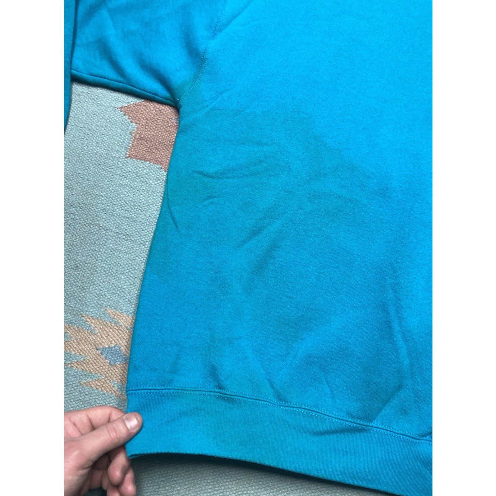 Vintage VINTAGE 90s crewneck sweatshirt blank plain teal blue pullover adult XL Sweatshirt Men XL Blue 90s Pullover Mens Size US XL / EU 56 / 4 - 3 Thumbnail