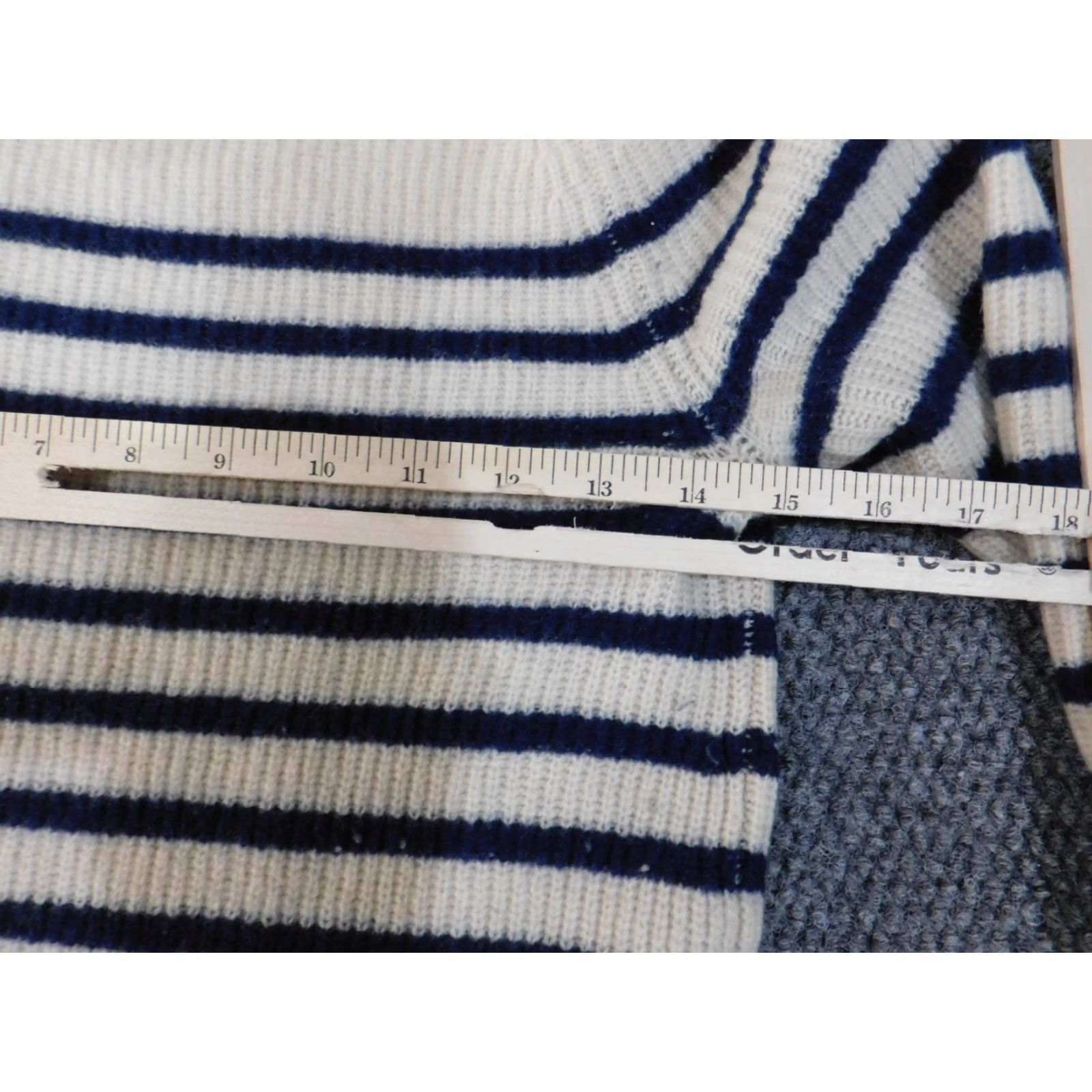 Madewell Madewell sweater Small Womens pullover beige knit stripe striped elbow patch open-knit round neck raglan sleeve logo stretch pull over Size S / US 4 / IT 40 - 7 Thumbnail