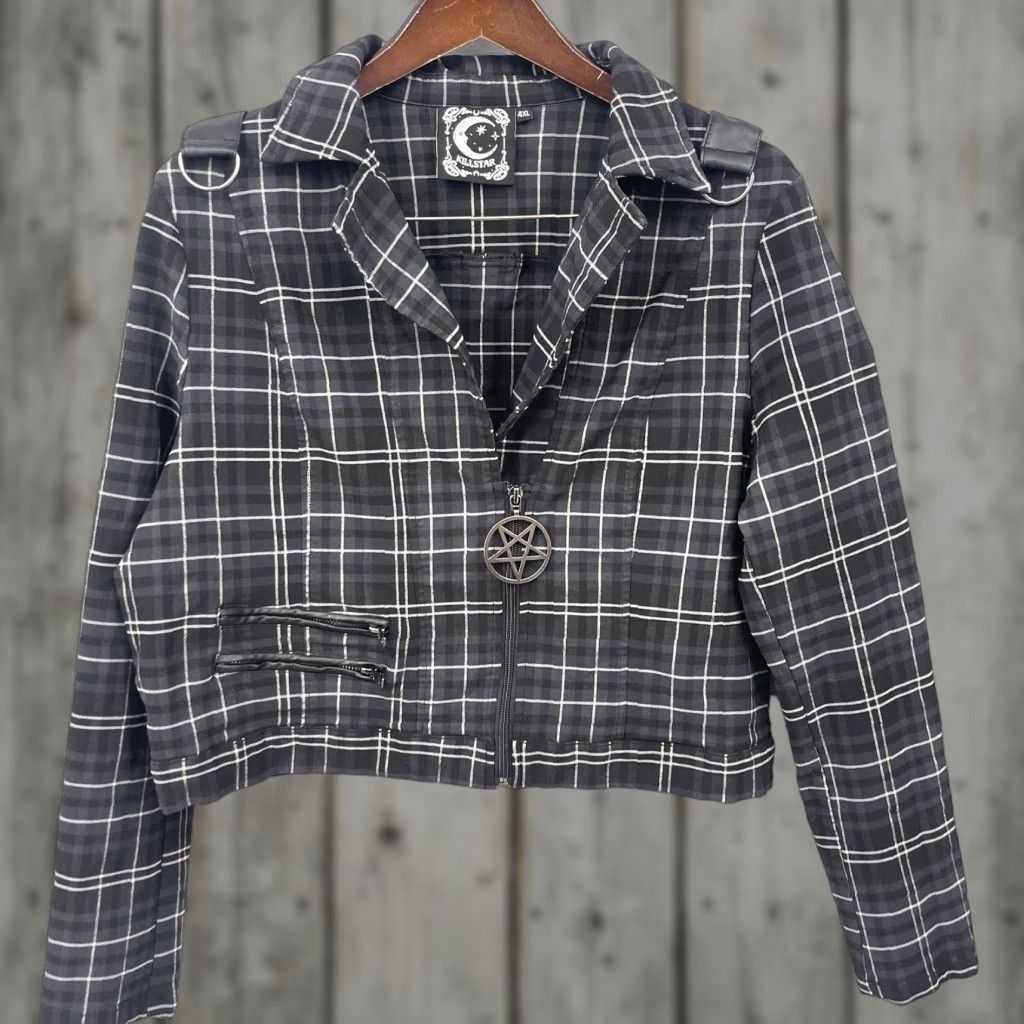 Killstar Killstar Jacket Womens 4XL Black Freak Flag Plaid Zip Casual Theme Flag Size XXL / US 16-18 / IT 52-54 - 1 Thumbnail