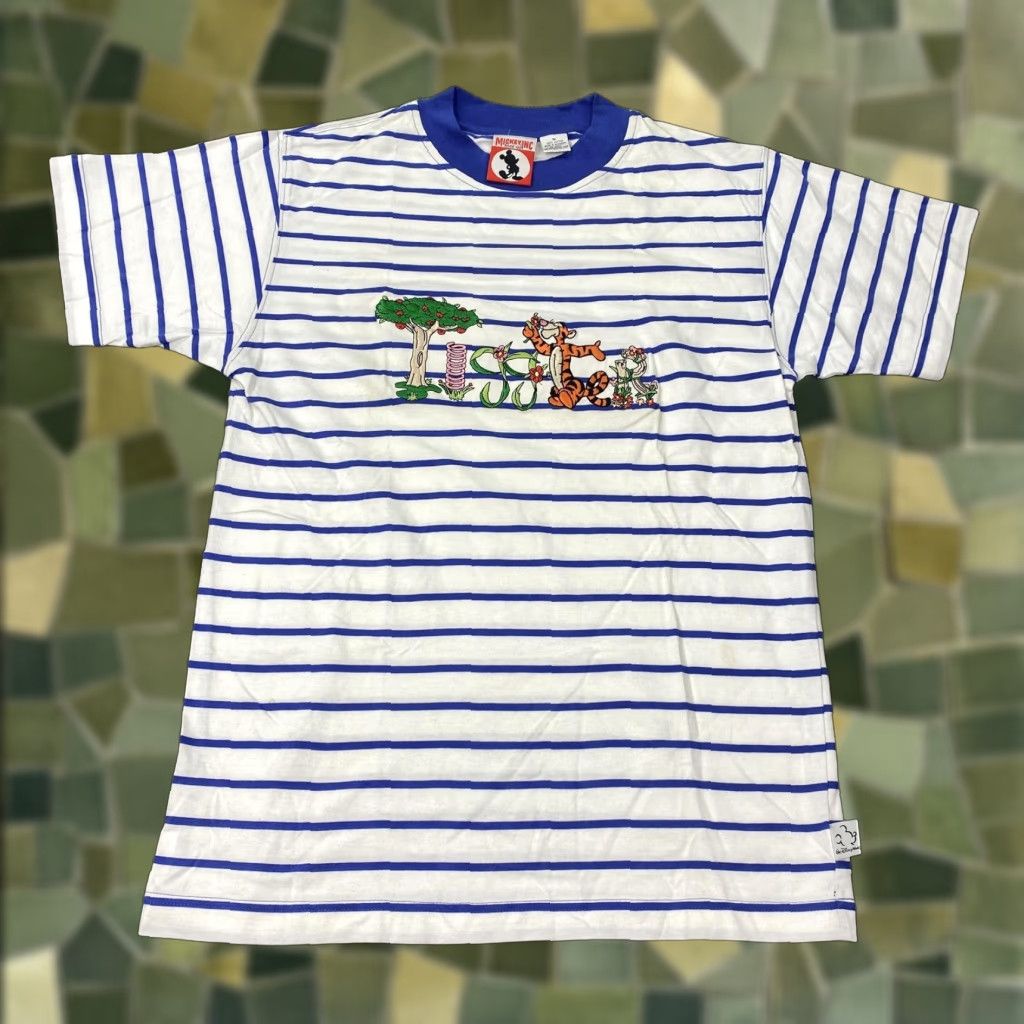 Disney VINTAGE Disney Tigger Shirt Mens Medium White Striped Embroidered Cotton Tee 90s Size US M / EU 48-50 / 2 - 1 Thumbnail