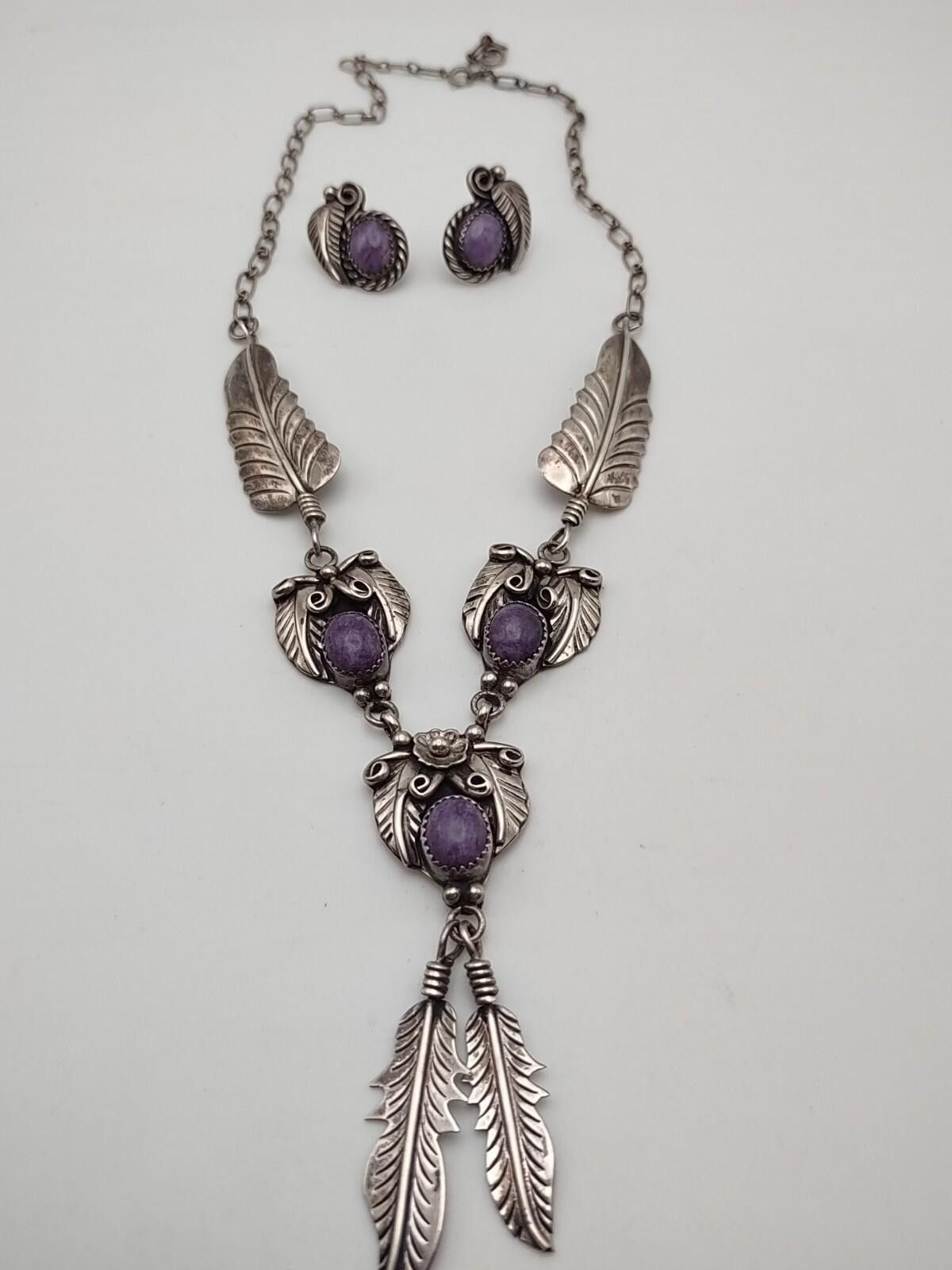 The Unbranded Brand VTG Navajo Sterling Charoite Set Jayson Livingston Size ONE SIZE - 1 Thumbnail