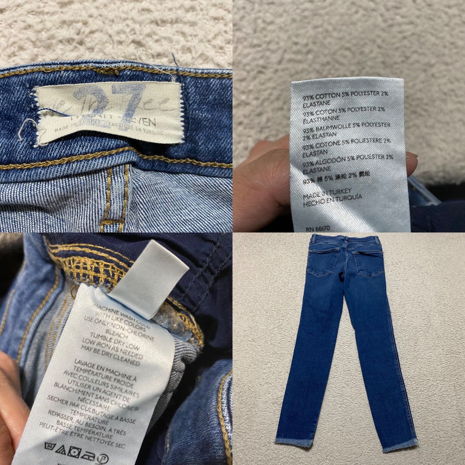 Free People FREE PEOPLE We The Free Jeans Womens 27 Blue Denim Dark Wash Straight High Rise Jeans Size 27" / US 4 / IT 40 - 8 Thumbnail