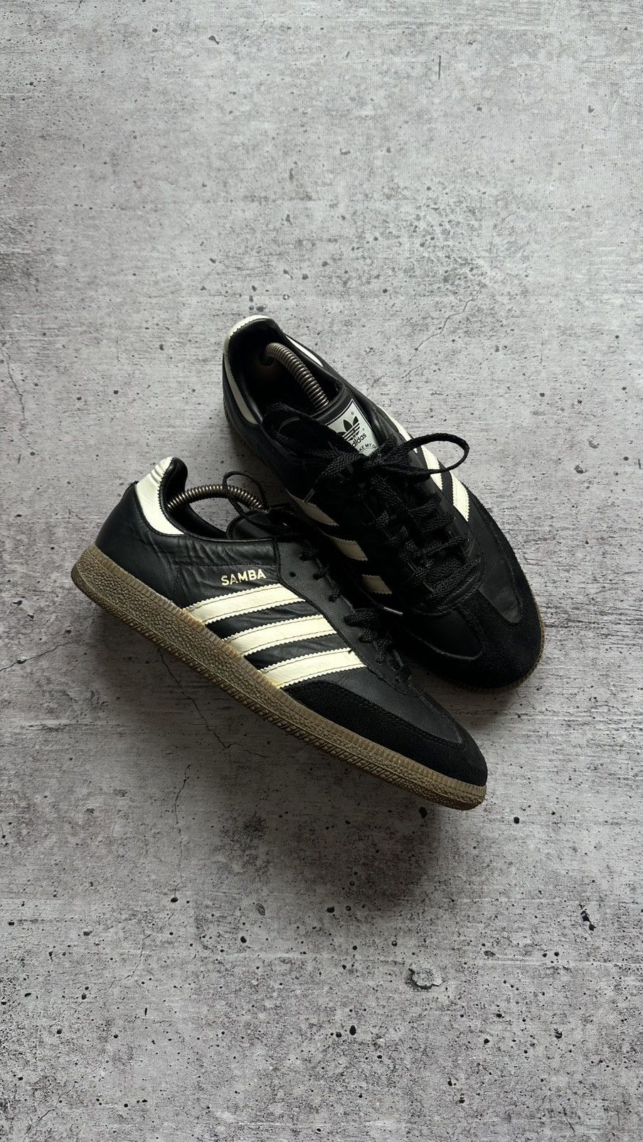 1995 Adidas Samba Vintage Black Leather/Suede Sneakers