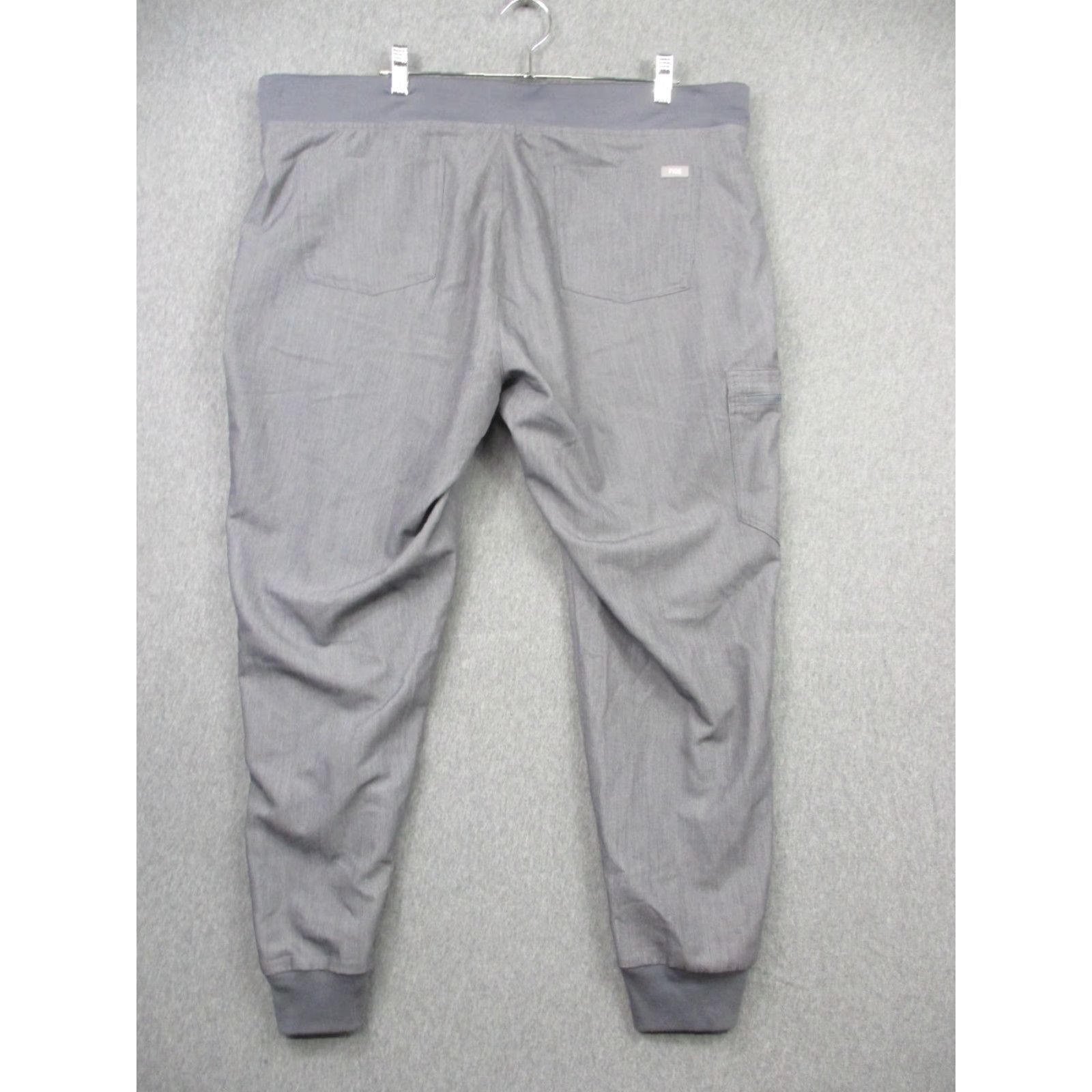 Vintage FIGS Pants Main Jogger Mens 2XL Gray Workwear Pockets Drawstring Zipper Logo Lightweight Elastic Waist Size US 39 - 7 Thumbnail