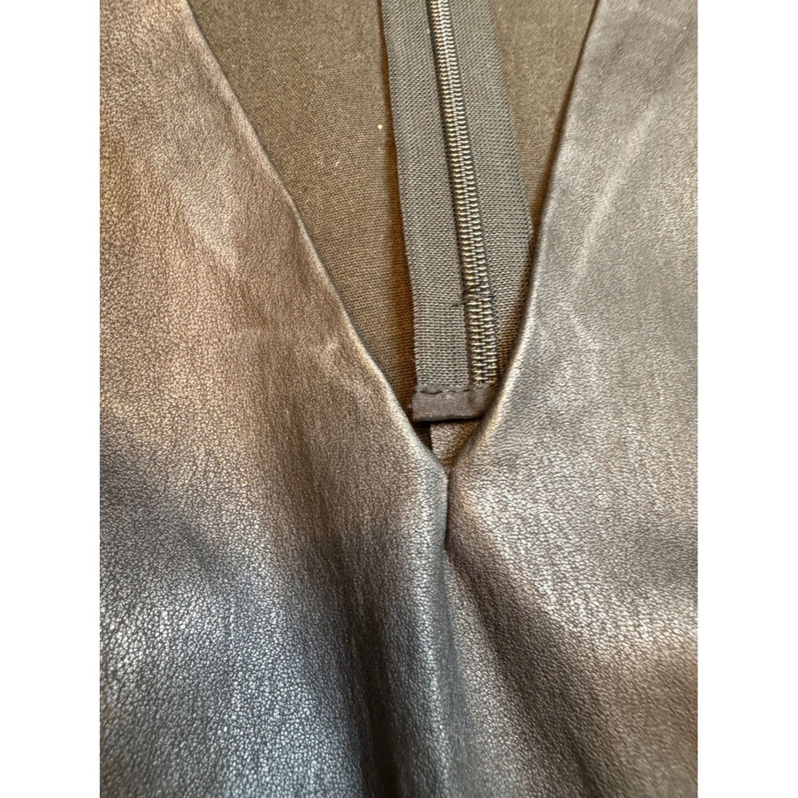 Helmut Lang Helmut Lang Black Leather Top – Minimalist V-Neck – Size 4 Size S / US 4 / IT 40 - 6 Thumbnail