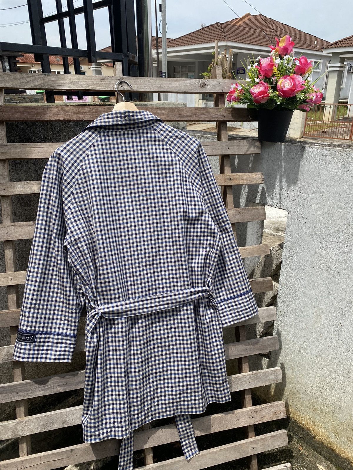Burberry 🔥 Rare 🔥 Burberrys Coat Gown Long Buttonless Logo Embroidery Size US L / EU 52-54 / 3 - 7 Thumbnail