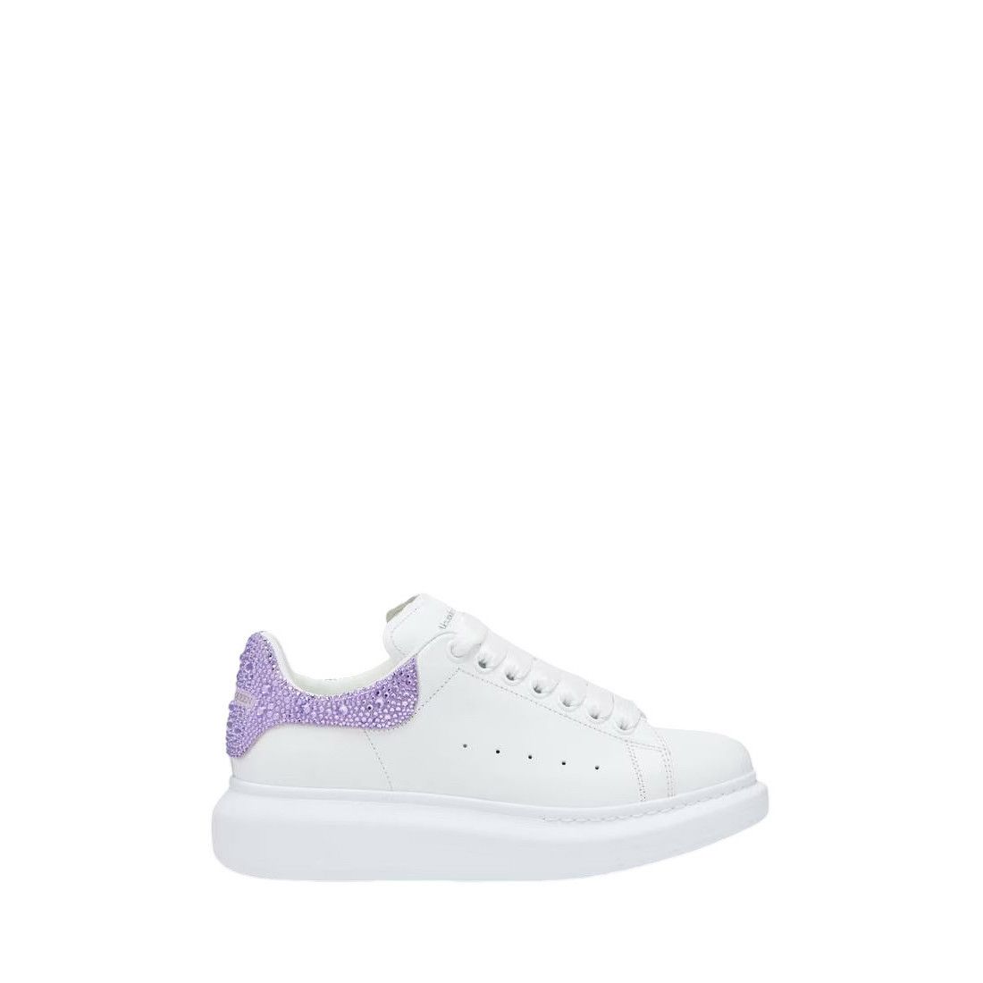 ALEXANDER MCQUEEN Oversized Women's White/Lilac Crystal Embe