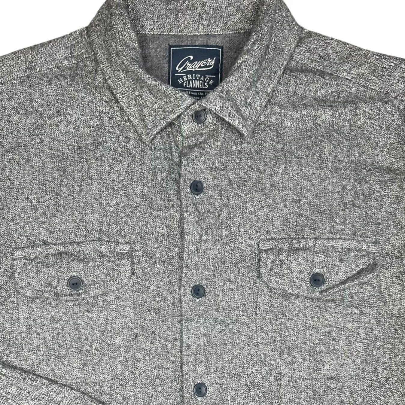 Grayers VINTAGE Crayers Heritage Flannels Shirt Men's Long Sleeve Button Up Large Gray Cotton Flannel Herringbone Pocket Button-Down Size US L / EU 52-54 / 3 - 6 Thumbnail