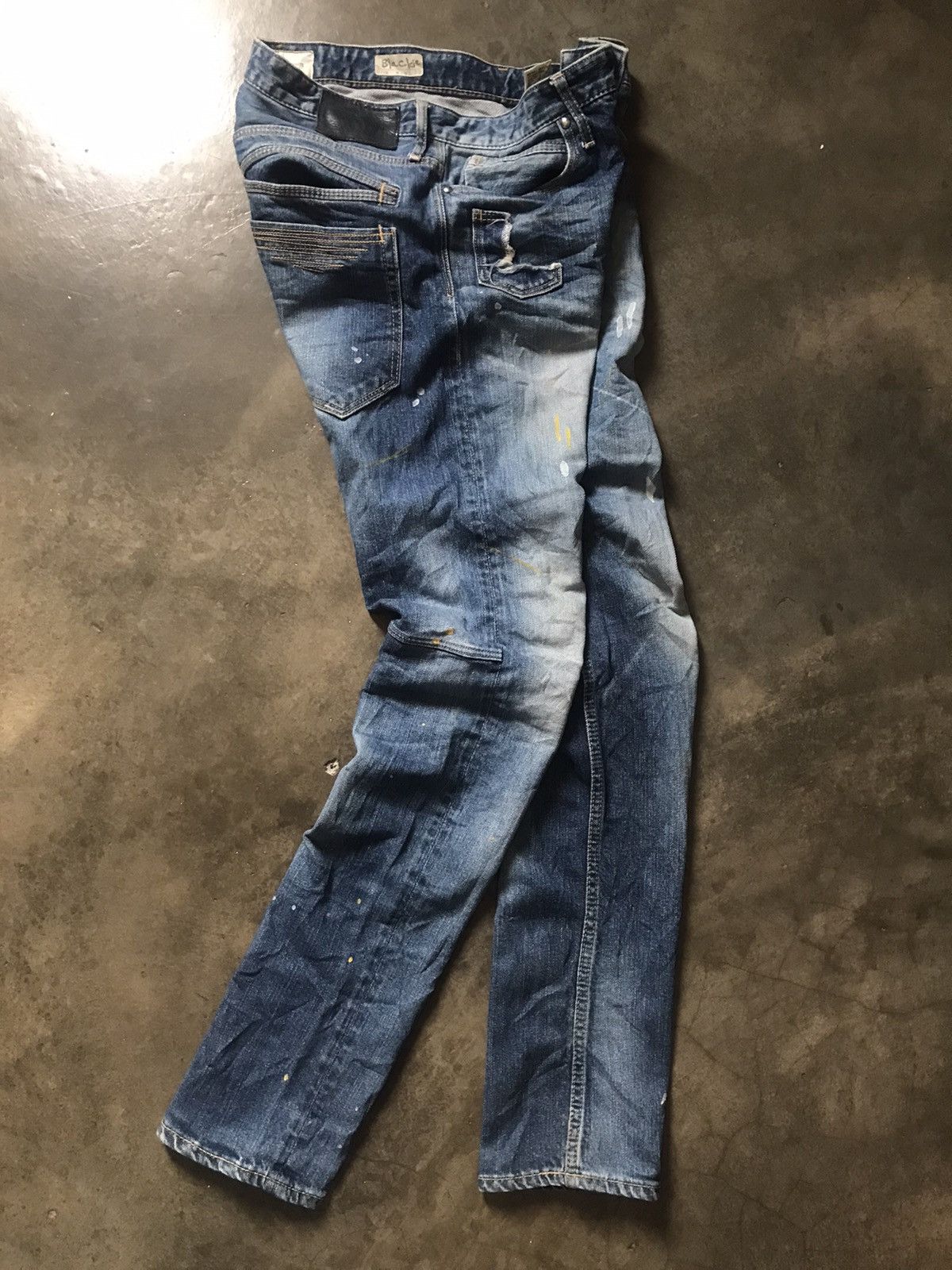 Jimmy Taverniti × Taverniti × Vintage Jimmy Taverniti - Blackie Fade Washed Splattered Paint Jeans Size US 30 / EU 46 - 21 Thumbnail