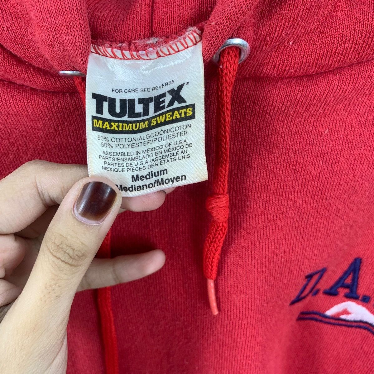 Tultex Vintage 90’ TULTEX D.A.S.T COLLEGE Swimming Club Hoodie Size M / US 6-8 / IT 42-44 - 8 Thumbnail