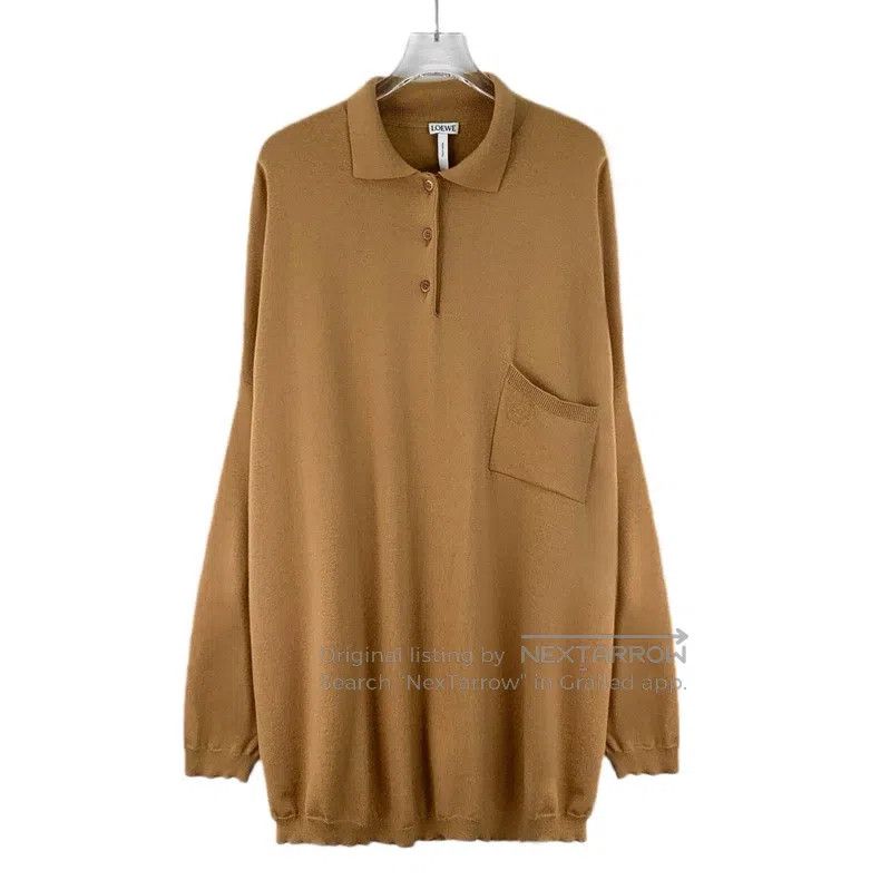 Loewe Loewe Brown logo embroidered wool collar single-breasted l Size XS / US 0-2 / IT 36-38 - 1 Thumbnail