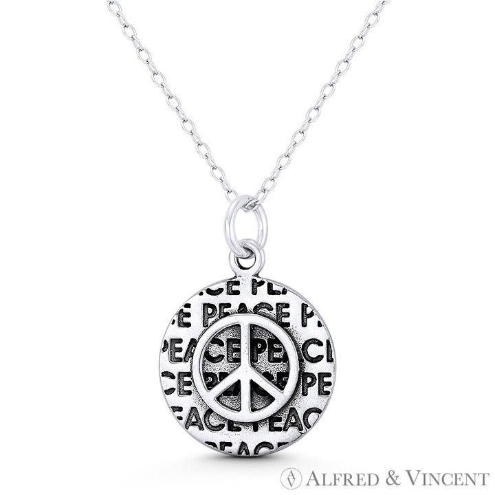 Other Peace Sign & Engraved Block Script Hippie Charm Pendant Size ONE SIZE - 1 Preview