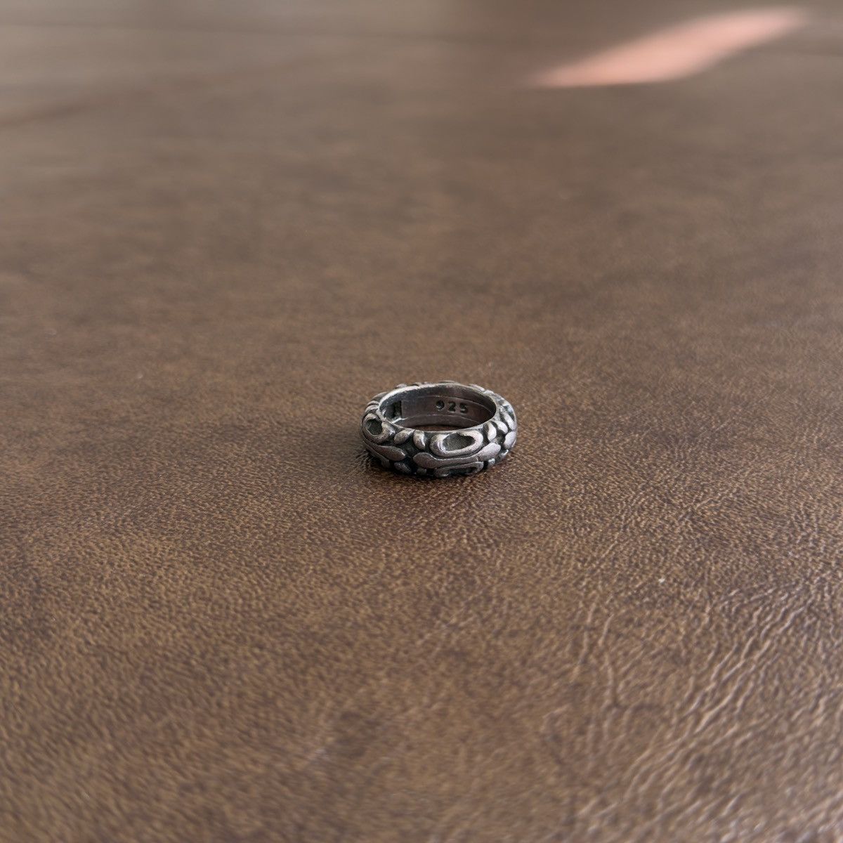 A&G Rock 925 Sterling Silver Fleur De Lis Engraved Band Ring Size ONE SIZE - 4 Thumbnail