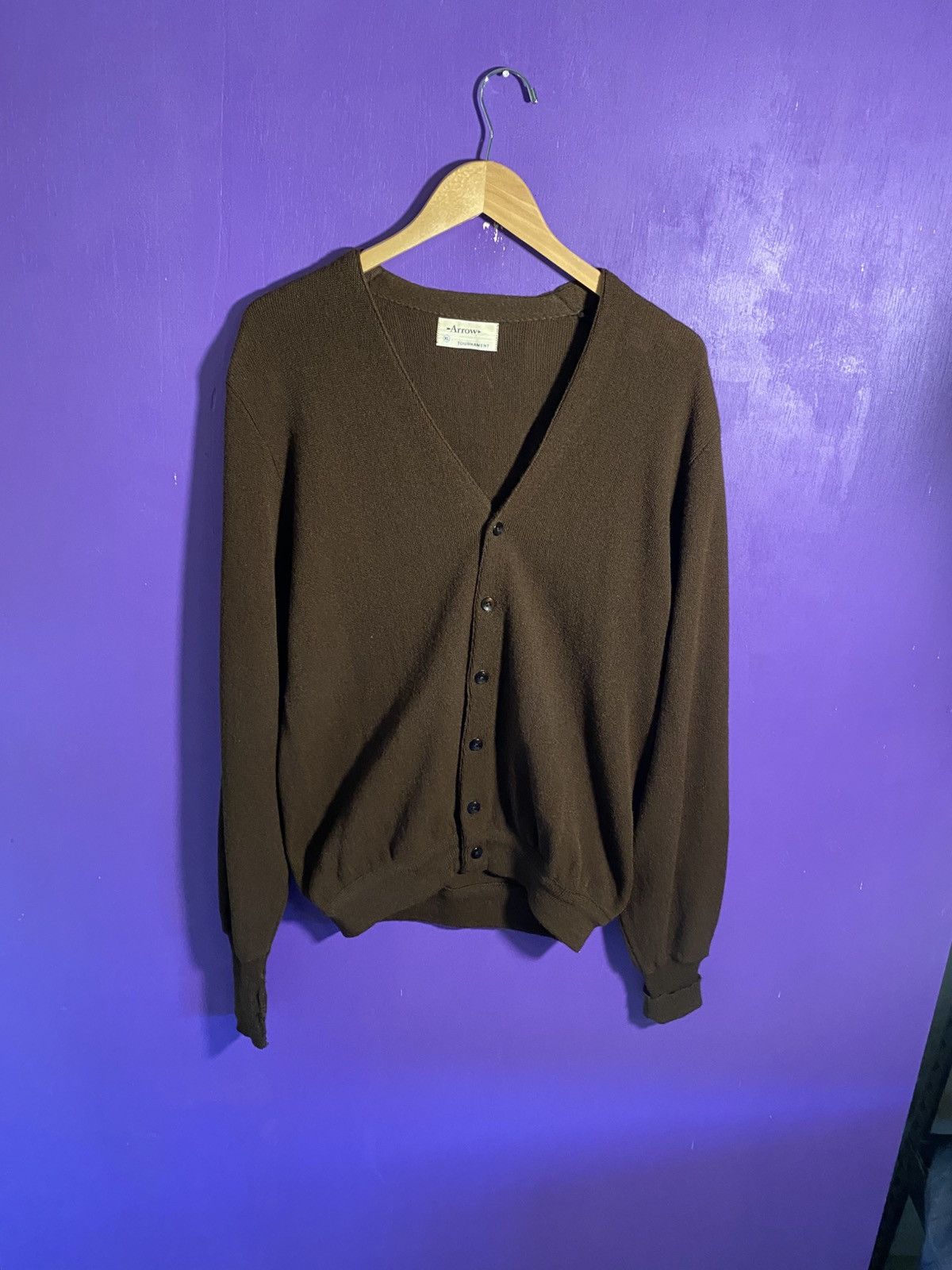 Arrow Vintage 90s Arrow essential brown cardigan Size US L / EU 52-54 / 3 - 1 Thumbnail