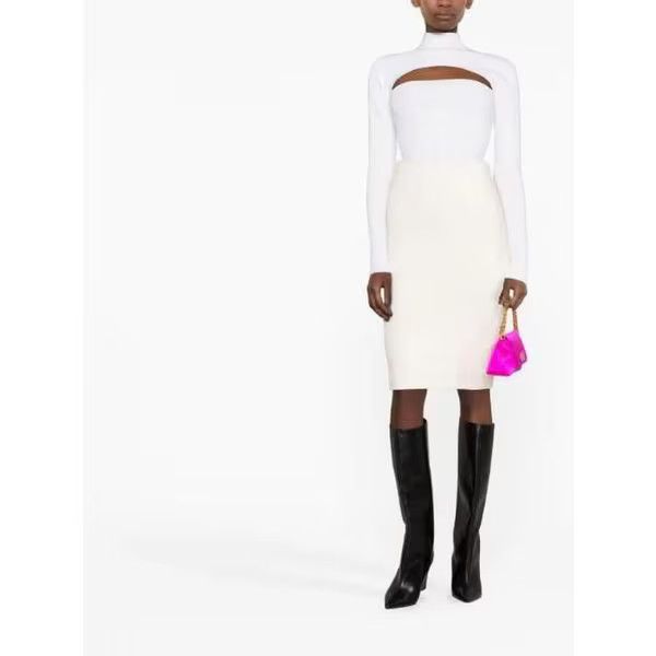 Tom Ford o1w1db10225 GCK136 Midi Pencil Skirt in White Size 28" / US 6 / IT 42 - 2 Thumbnail