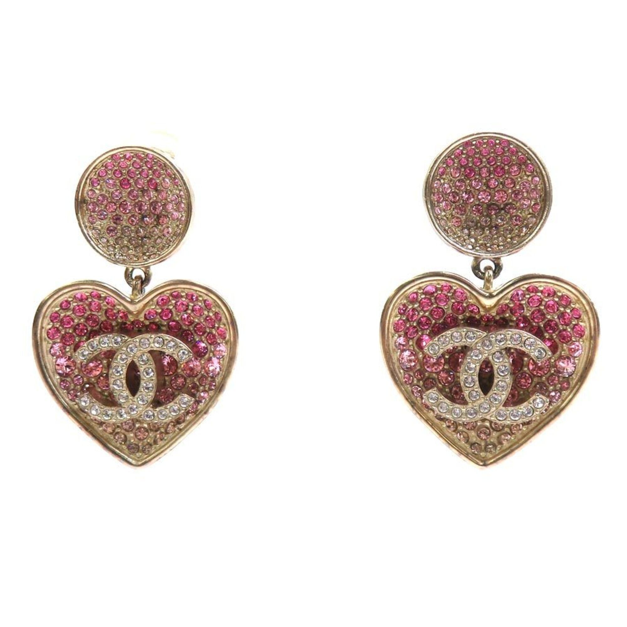 Chanel Chanel earrings, metal, rhinestone, pink gold, women's, r11122a Size ONE SIZE - 1 Thumbnail