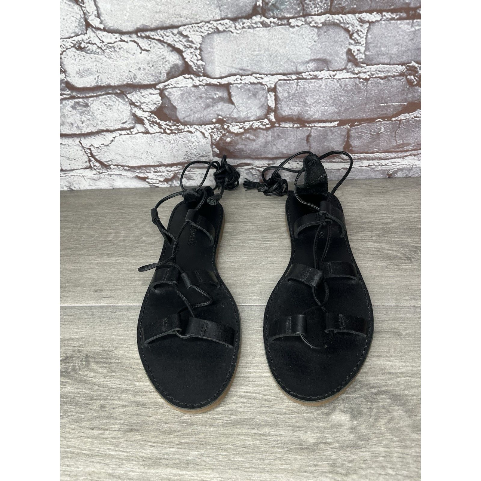Madewell Madewell Boardwalk Black Leather Gladiator Lace Up Sandals W Size US 8 / IT 38 - 3 Thumbnail