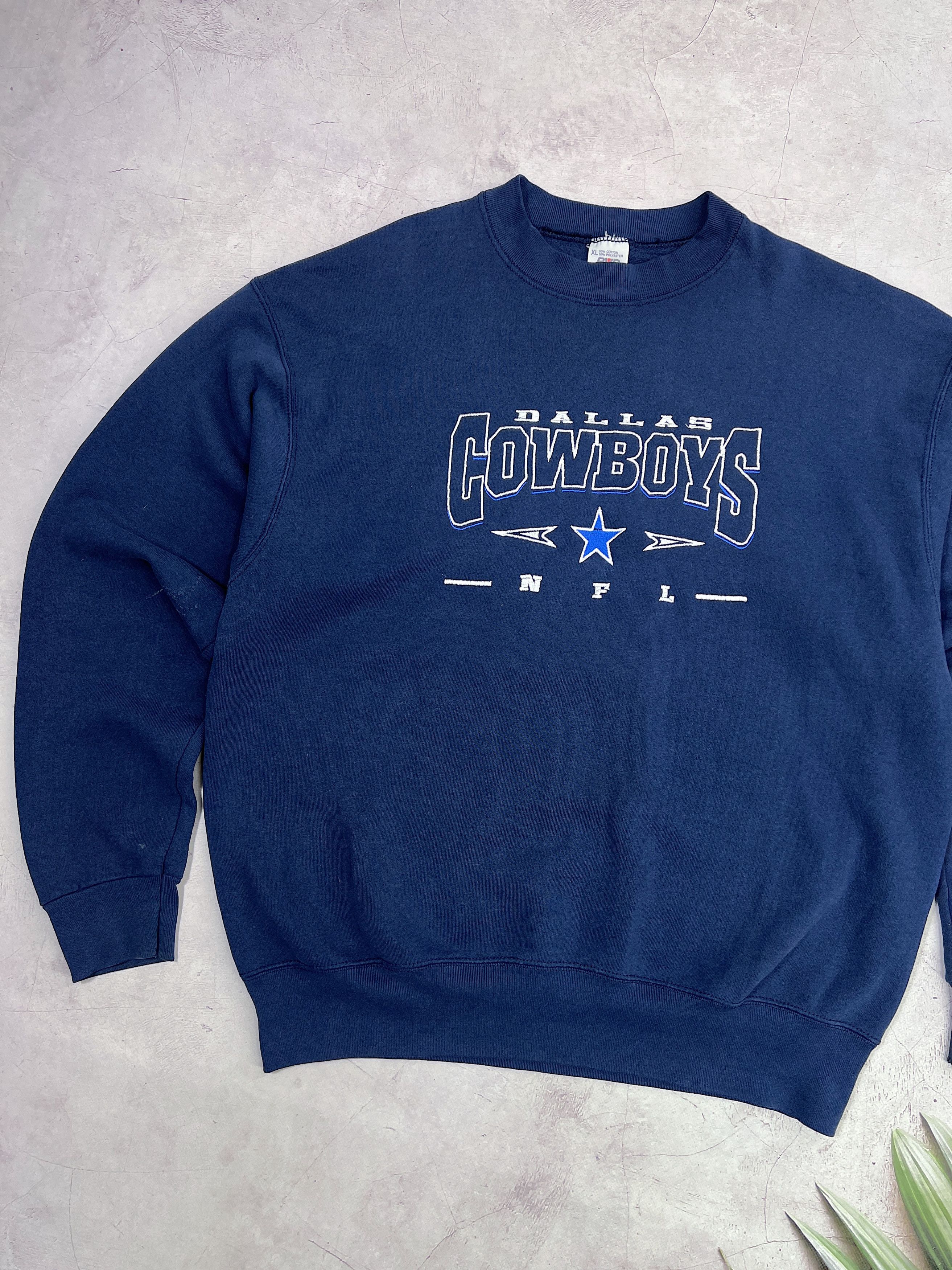 NFL × Vintage Vintage Dallas Cowboys NFL Sweatshirt by BVD Size US XL / EU 56 / 4 - 2 Thumbnail