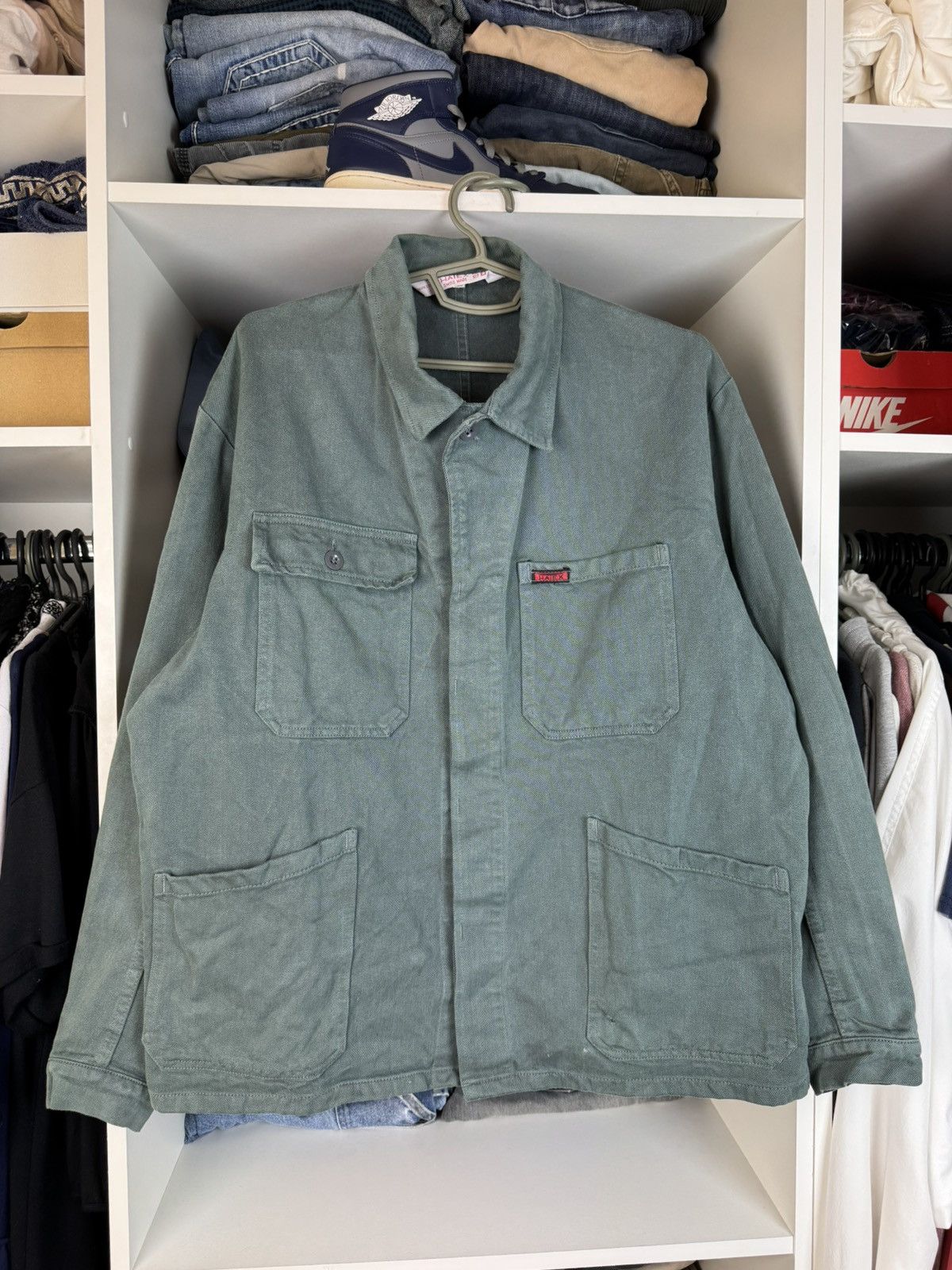 Vintage Vintage HAIEX Cotton Chore Jacket Workwear Size 52 Size US L / EU 52-54 / 3 - 1 Thumbnail