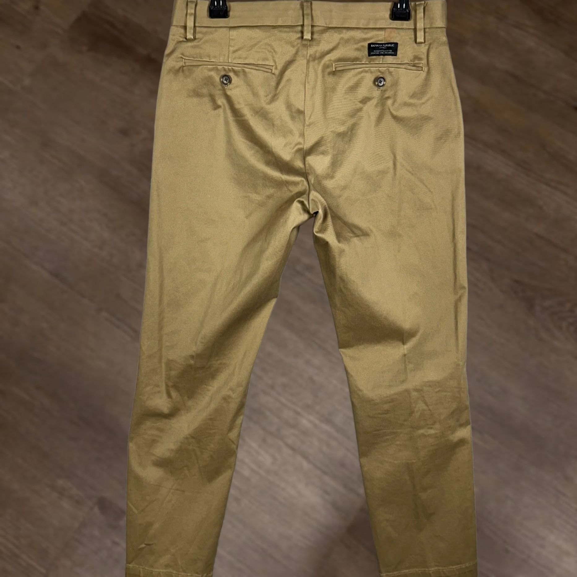 Banana Republic Banana Republic Emerson Straight Fit Chino Pants Mens 31X30 Tan Khakis Stretch Size US 31 - 1 Thumbnail