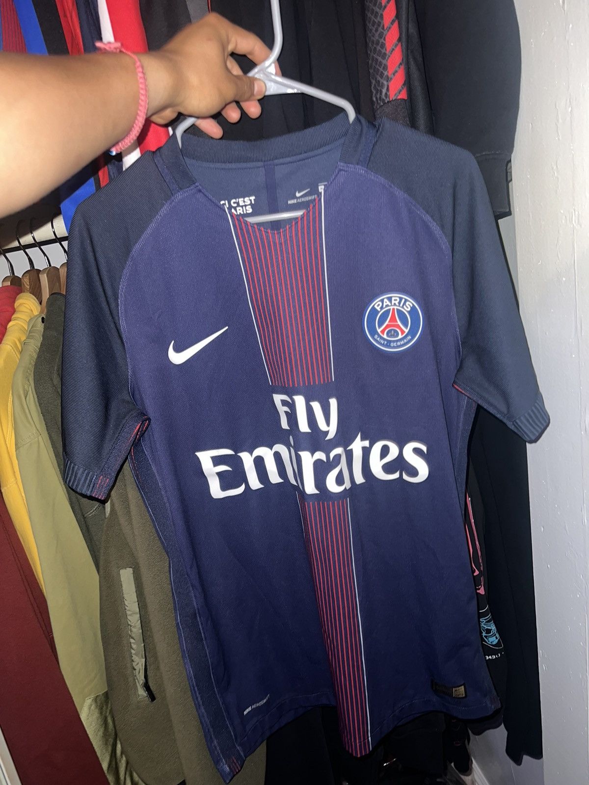 Nike 2016-2017 PSG VAPOR MATCH JERSEY Size US M / EU 48-50 / 2 - 1 Thumbnail