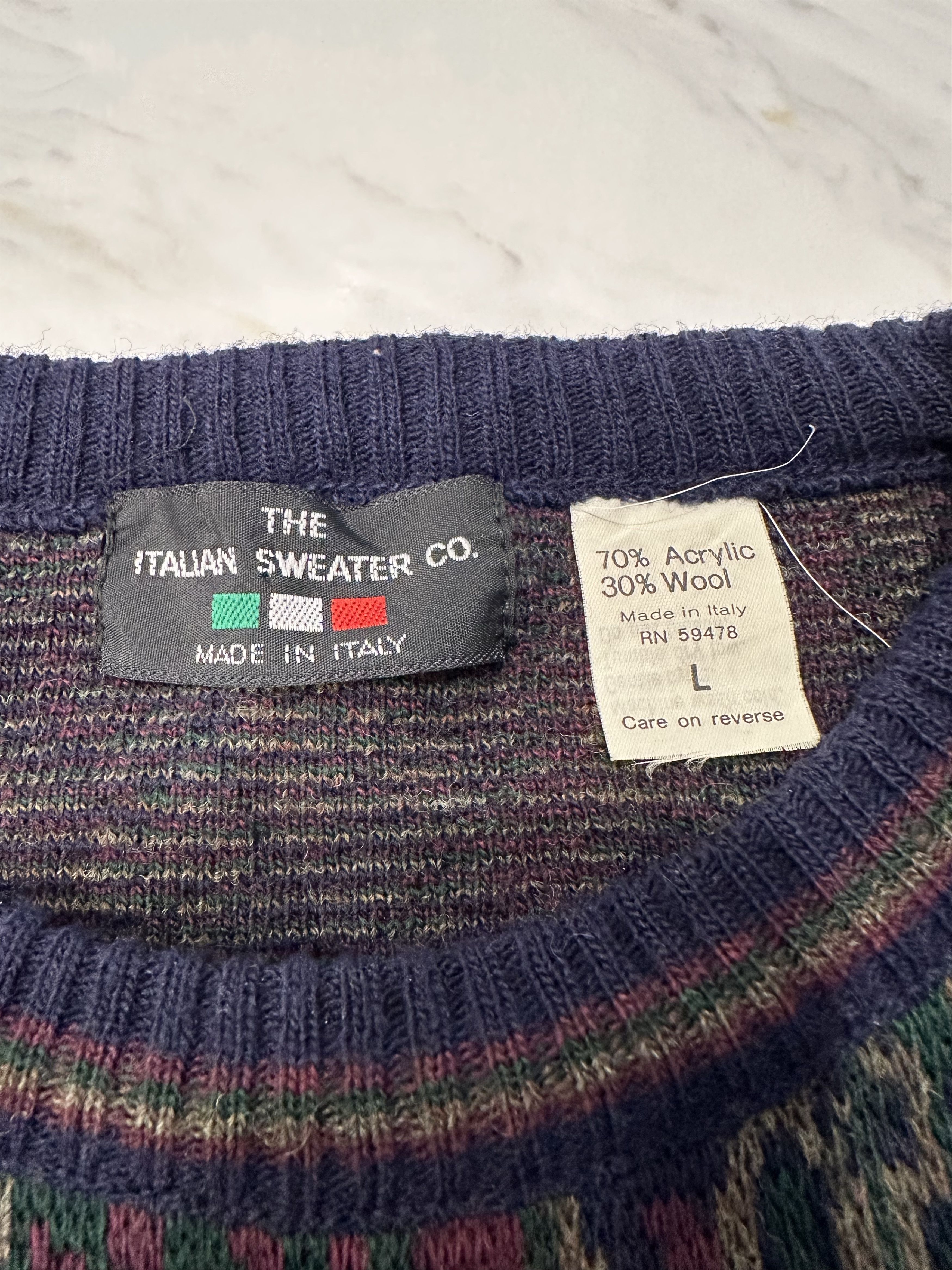 Vintage Vintage Italian Knit Sweater Coogi Style Made in Italy Size US L / EU 52-54 / 3 - 2 Thumbnail